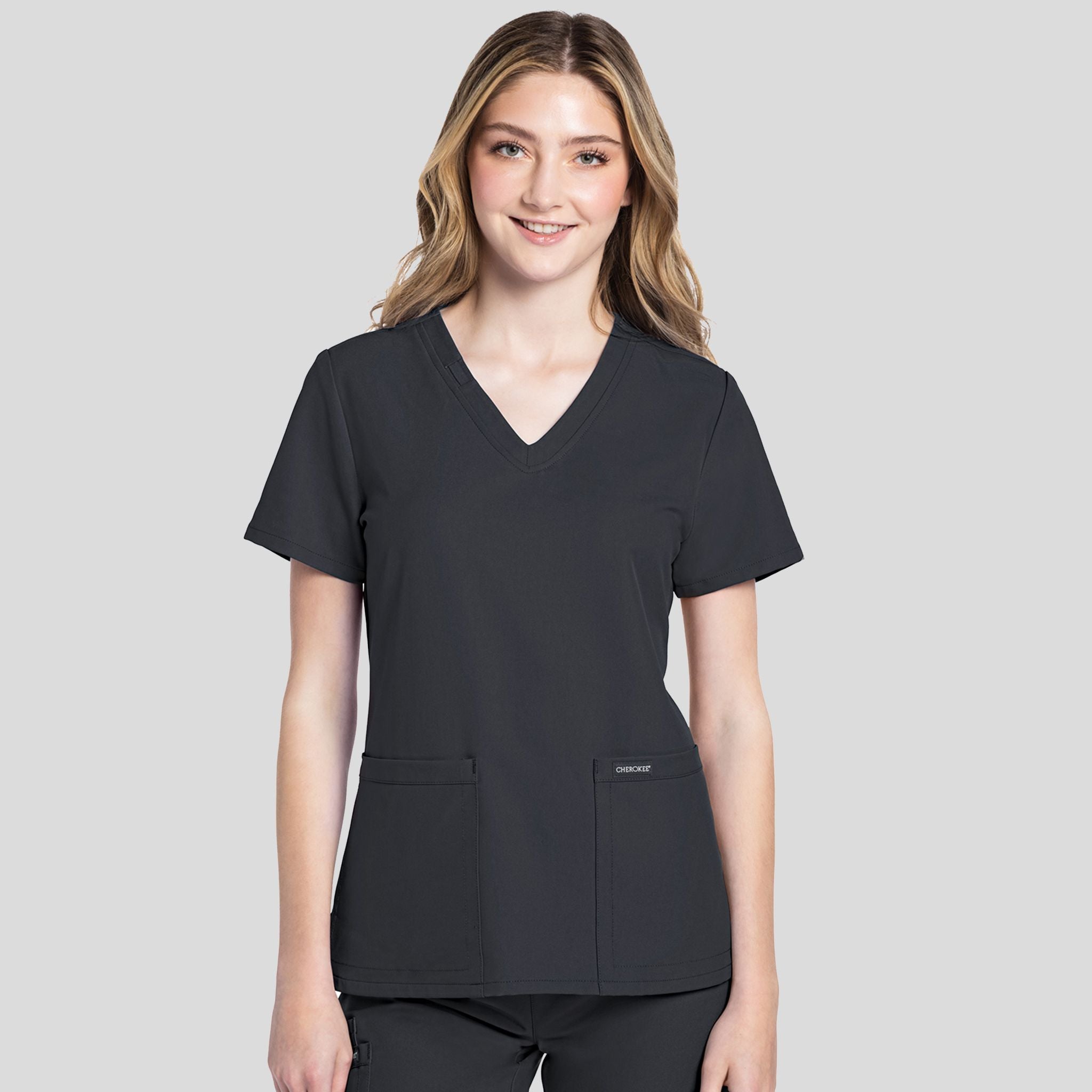 V-Neck Top | Pewter