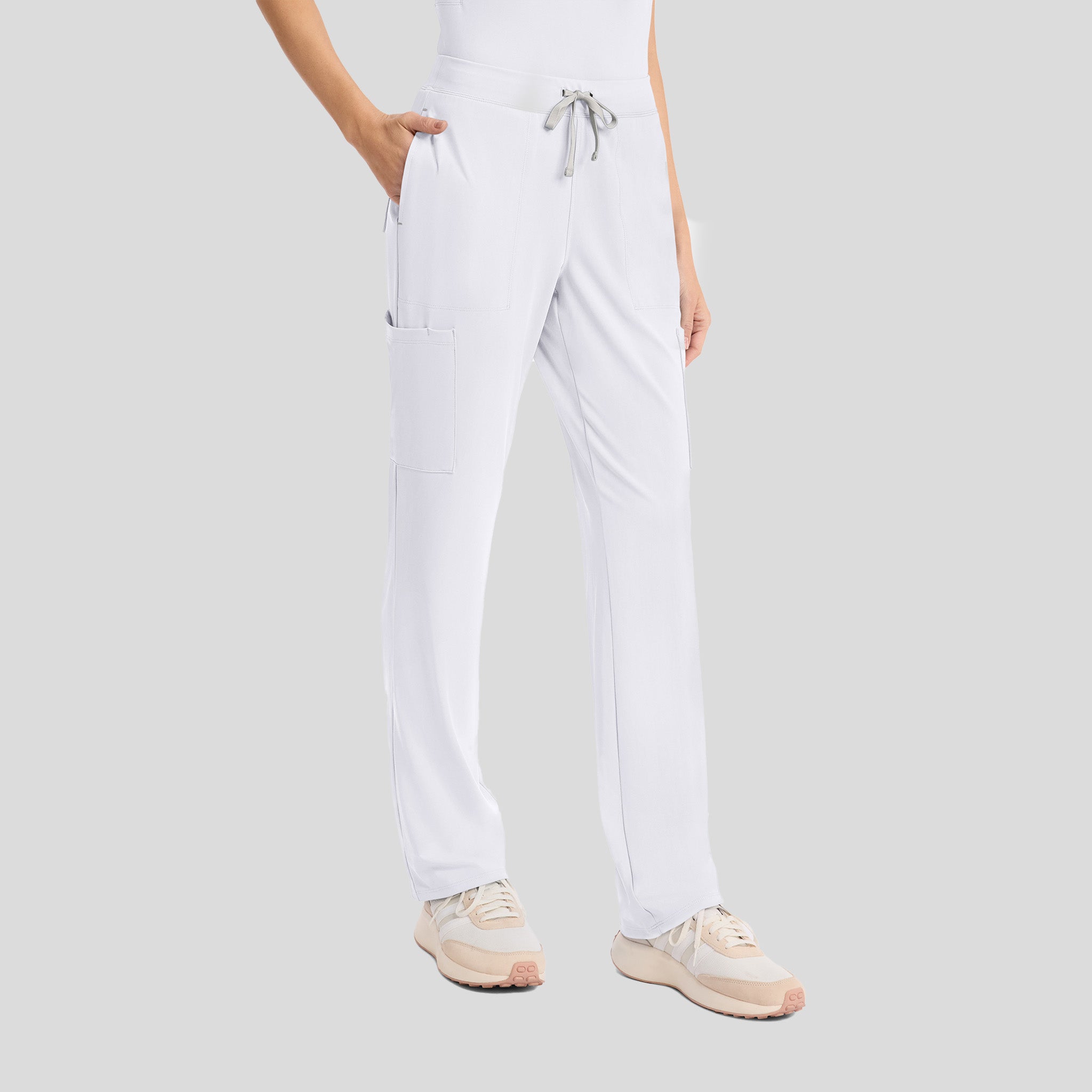 Achieve Pull-On Straight Leg Scrub Pant | White