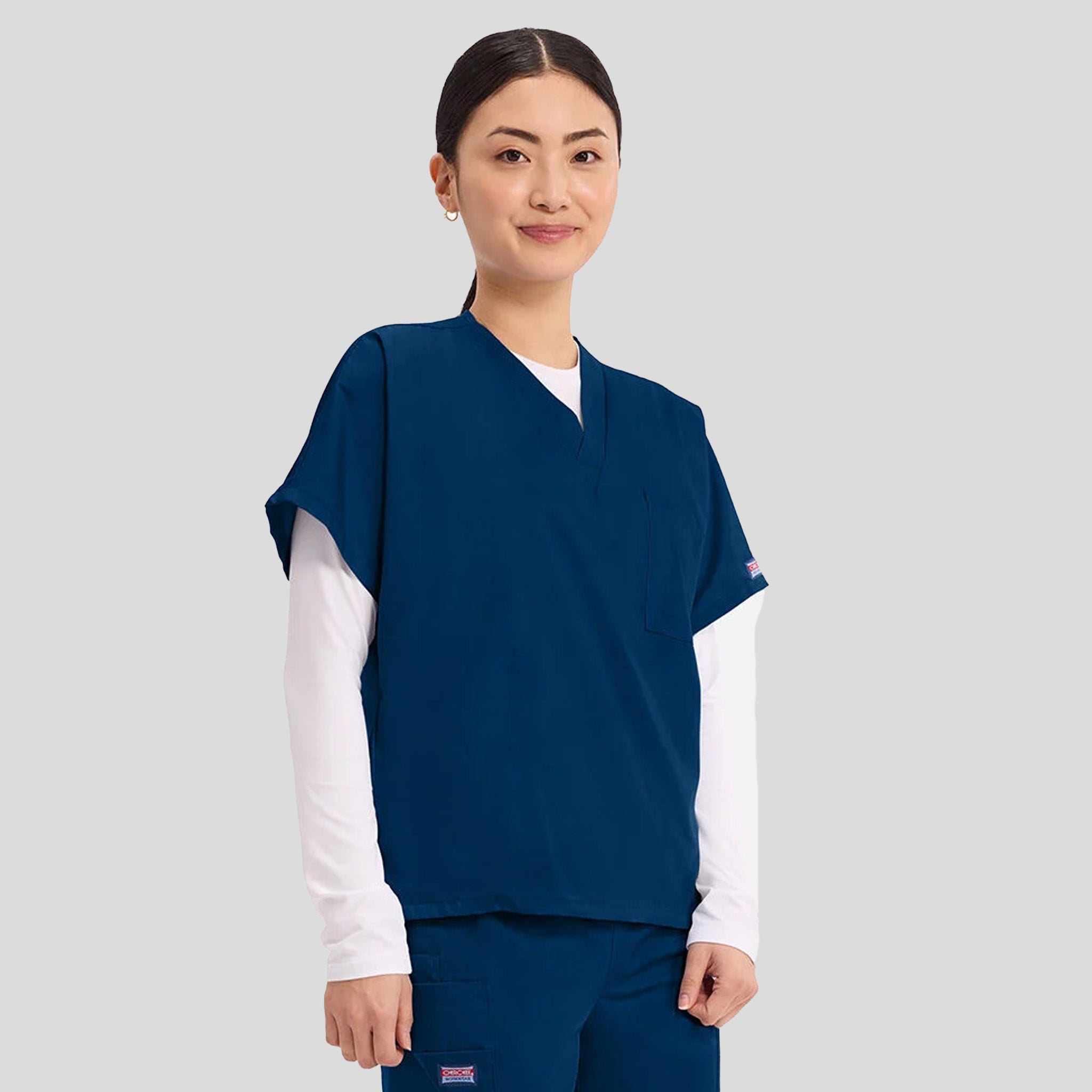 Unisex V-Neck 1 Pocket | Navy