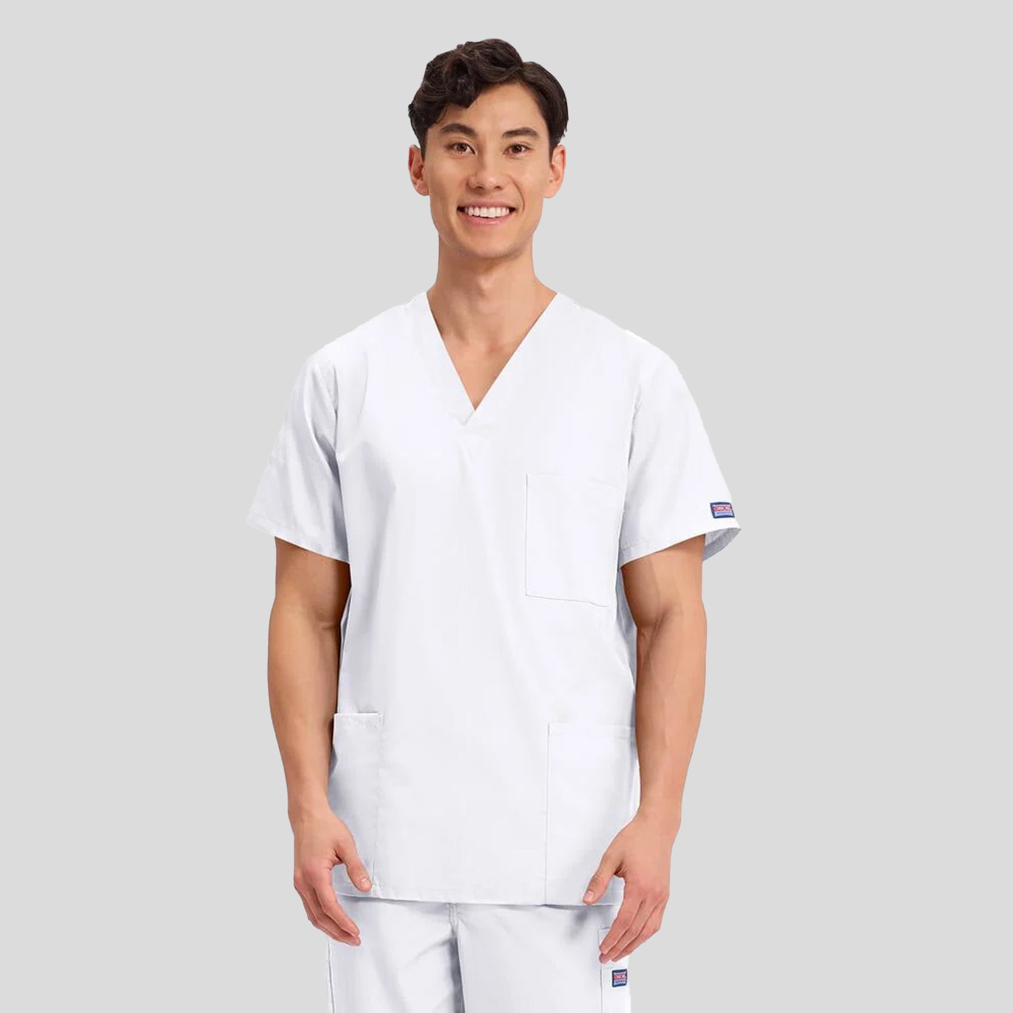 Unisex V-Neck 3 Pocket | White