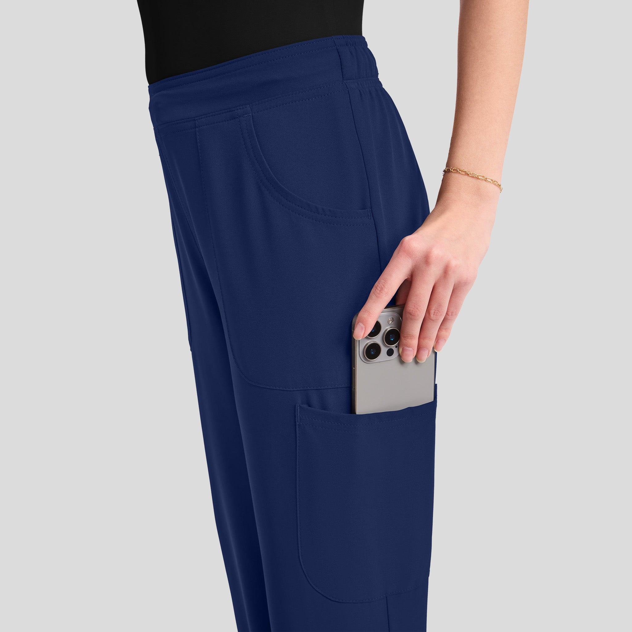 Mid Rise Flare Leg Scrub Pant | Navy