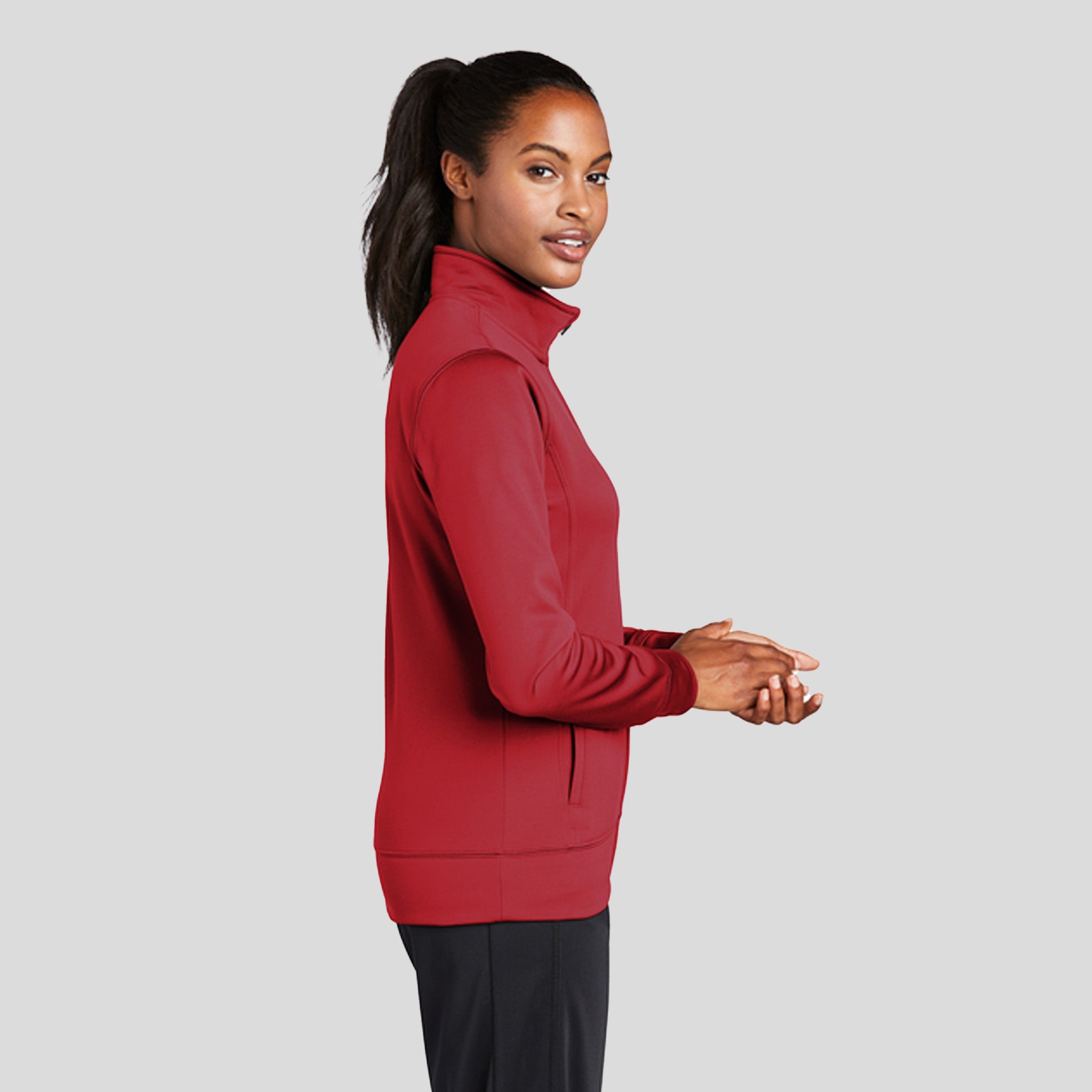 Women's Sport-Wickยฎ Fleece Full-Zip Jacket | Deep Red