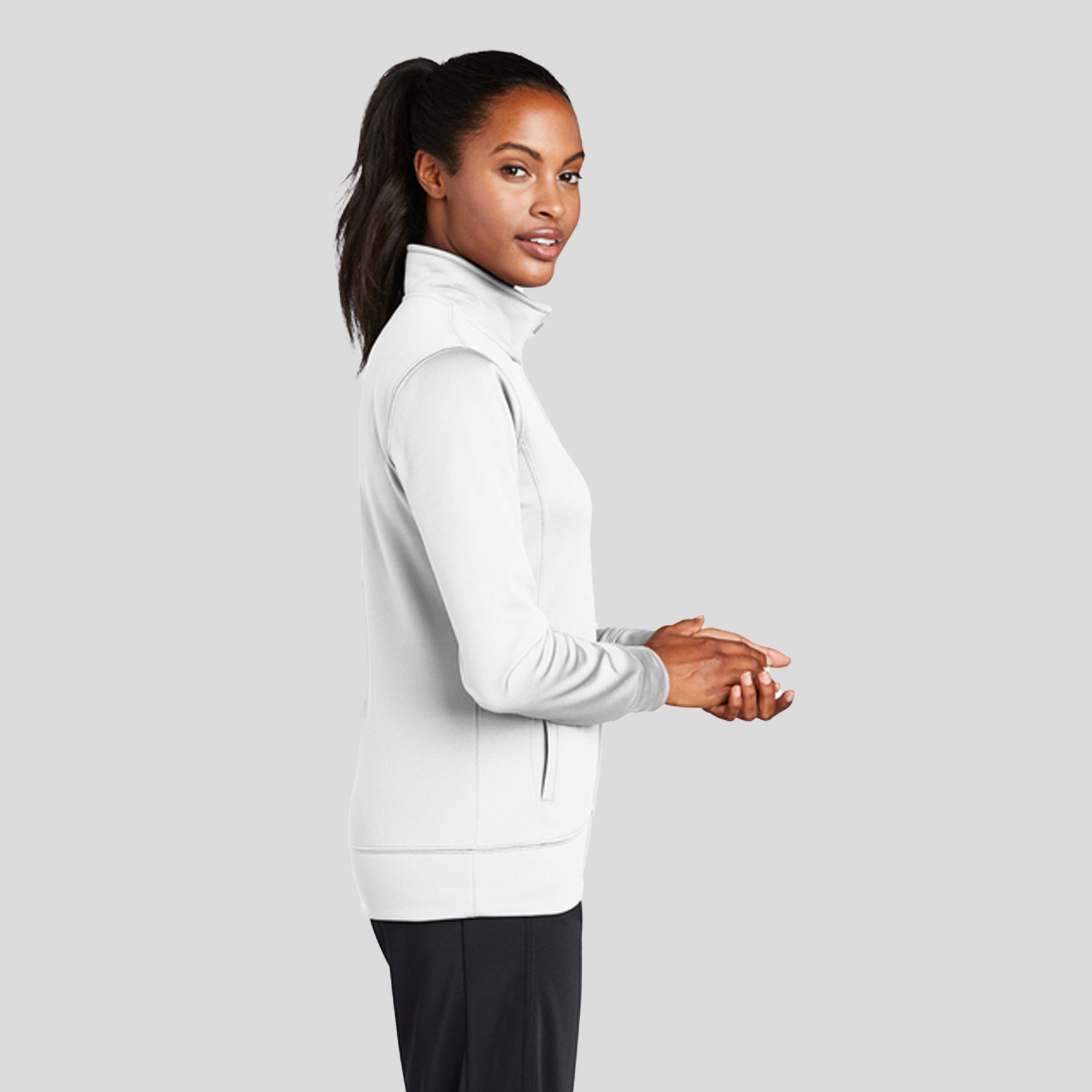 Women's Sport-Wickยฎ Fleece Full-Zip Jacket | White