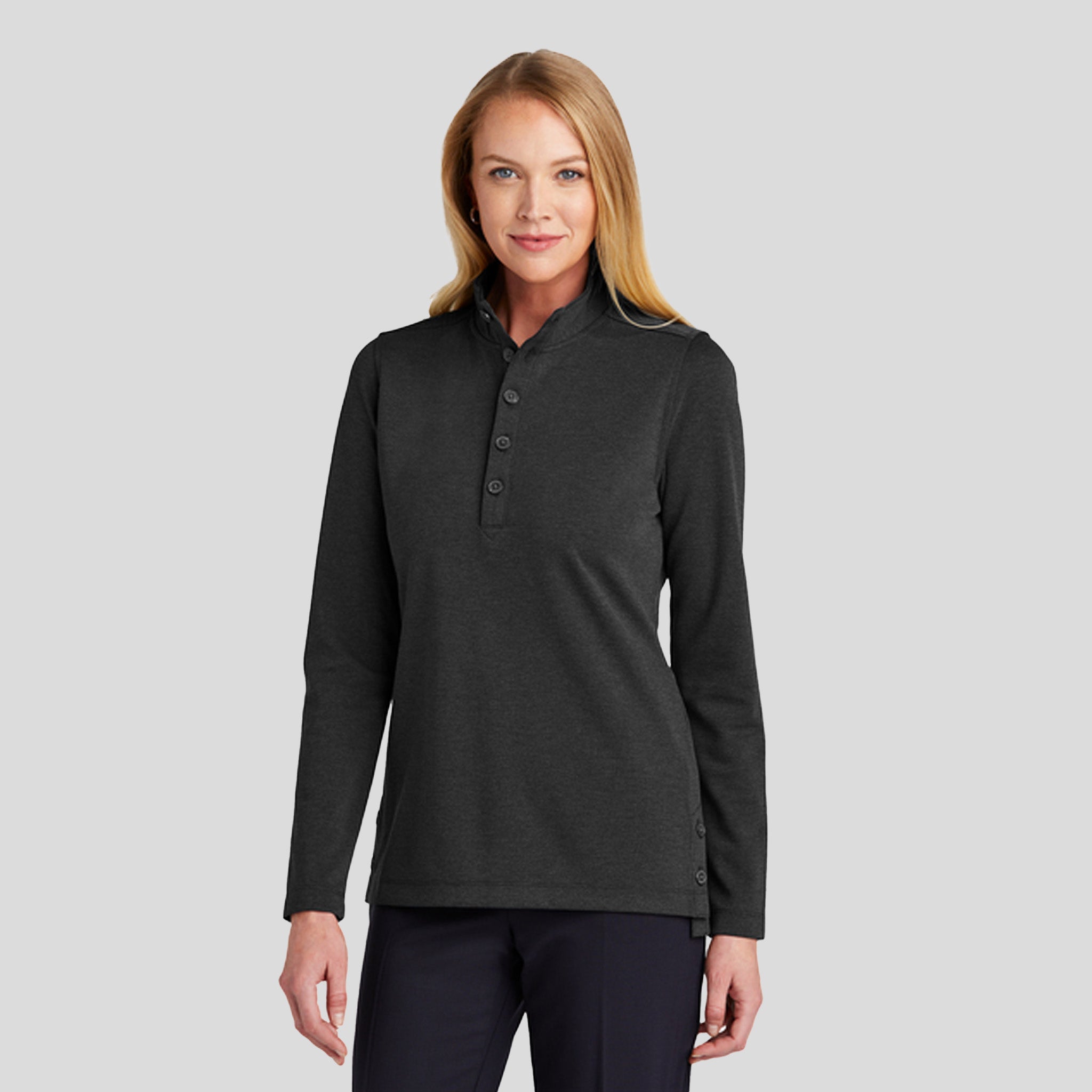 Womenβs Mid-Layer Stretch 1/2-Button | Windsor Grey Heather