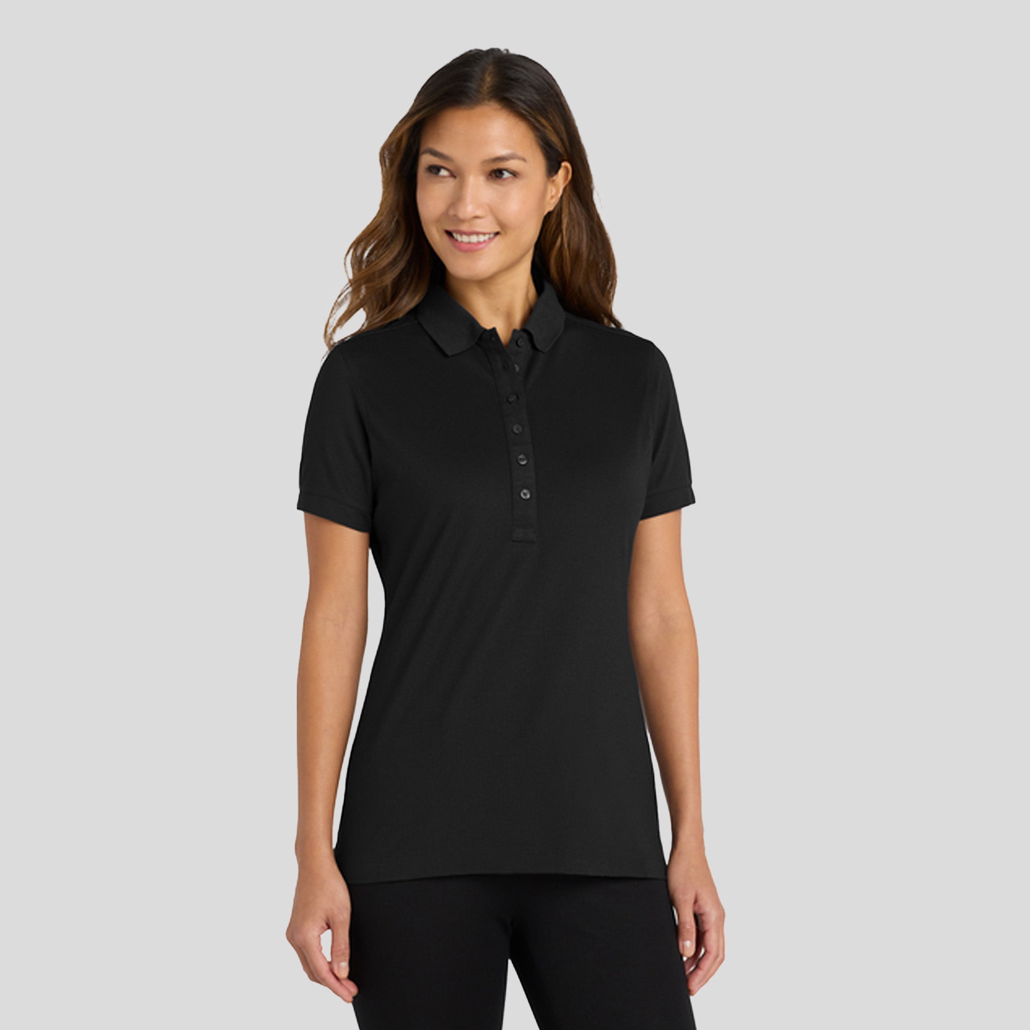 Women's Stretch Pique Polo | Black