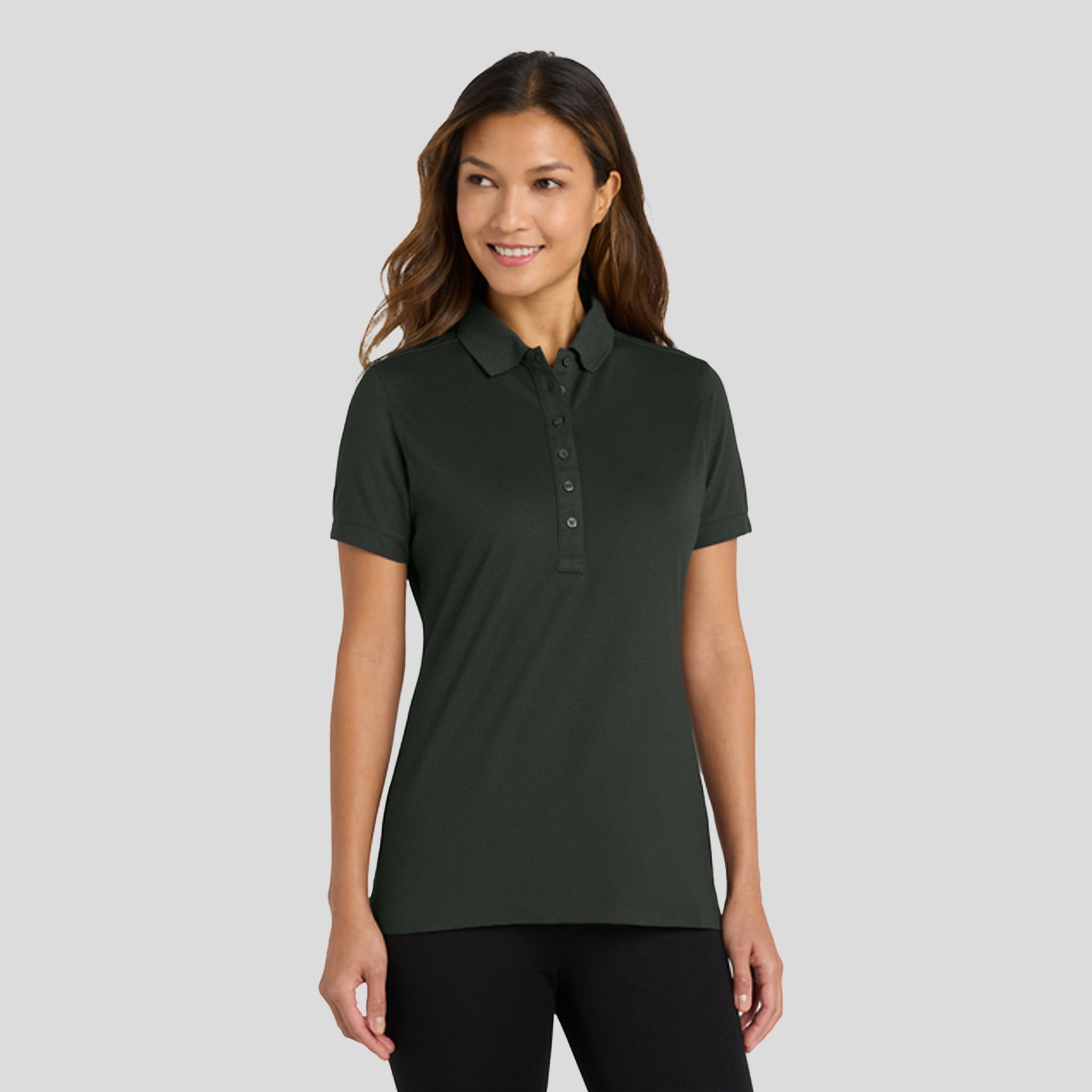 Women's Stretch Pique Polo | Grey Smoke