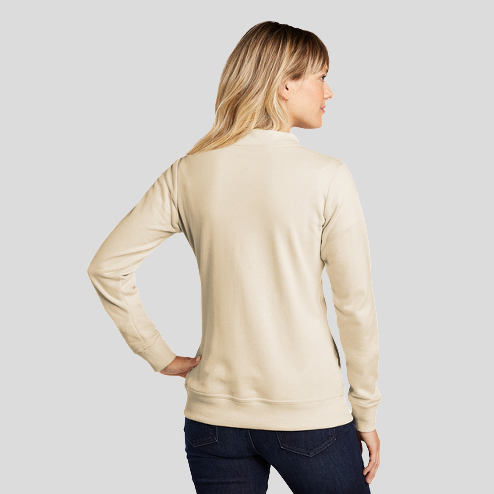 Women's Lightweight French Terry Bomber | Ecru