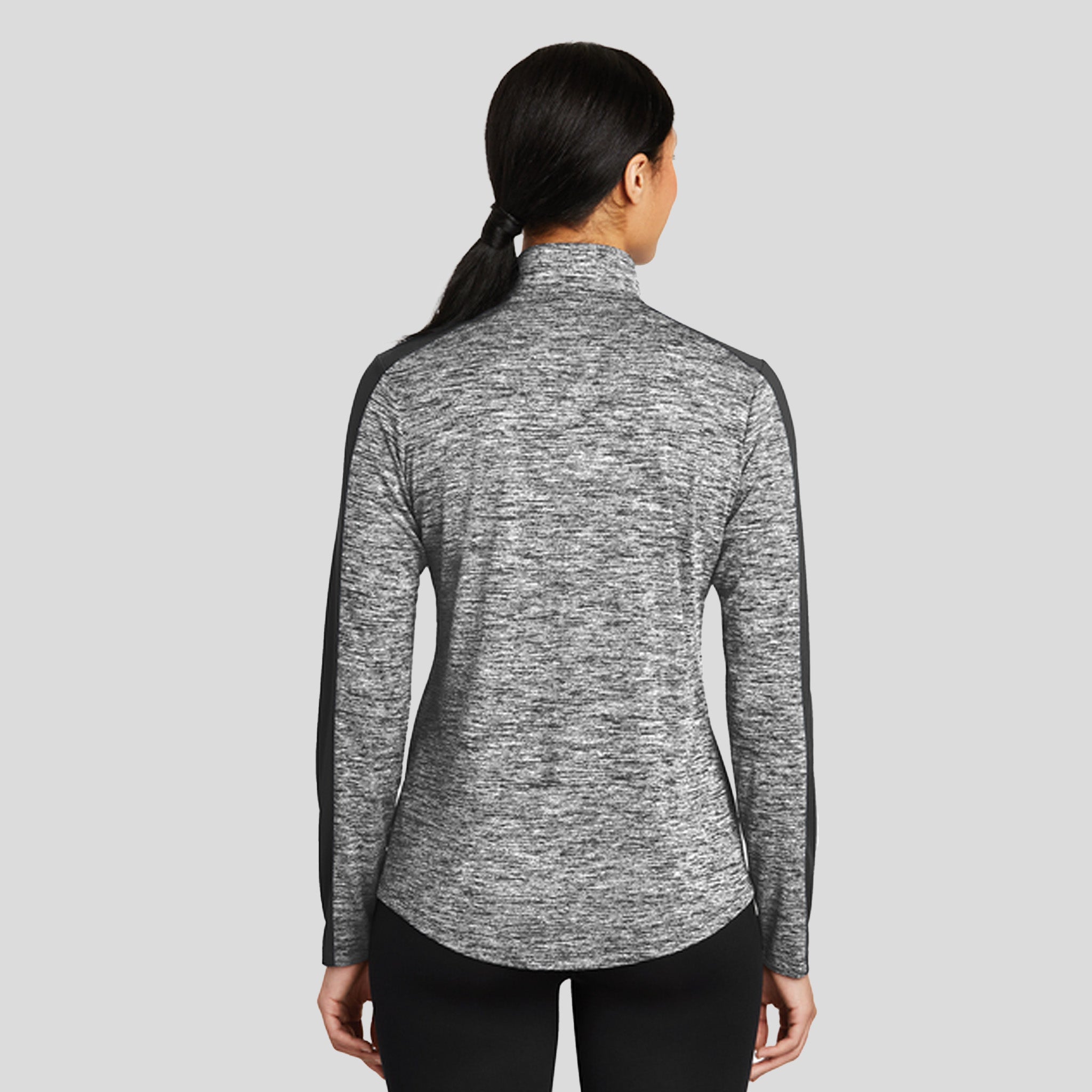 Women's PosiChargeยฎ Electric Heather Colorblock 1/4-Zip Pullover | Black Electric/Black