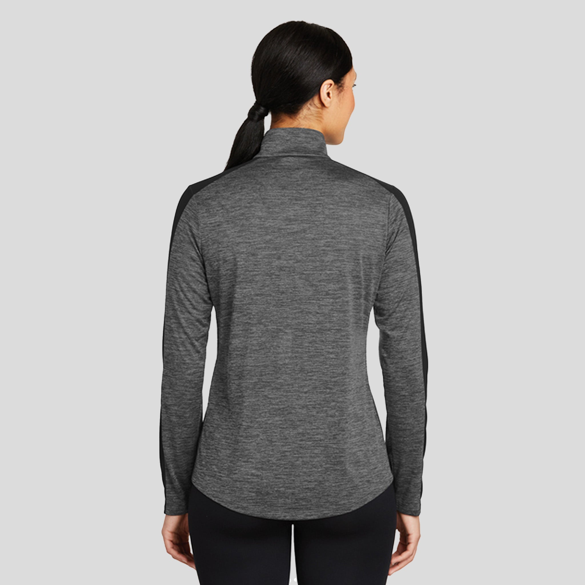 Women's PosiChargeยฎ Electric Heather Colorblock 1/4-Zip Pullover | Grey-Black Electric/Black