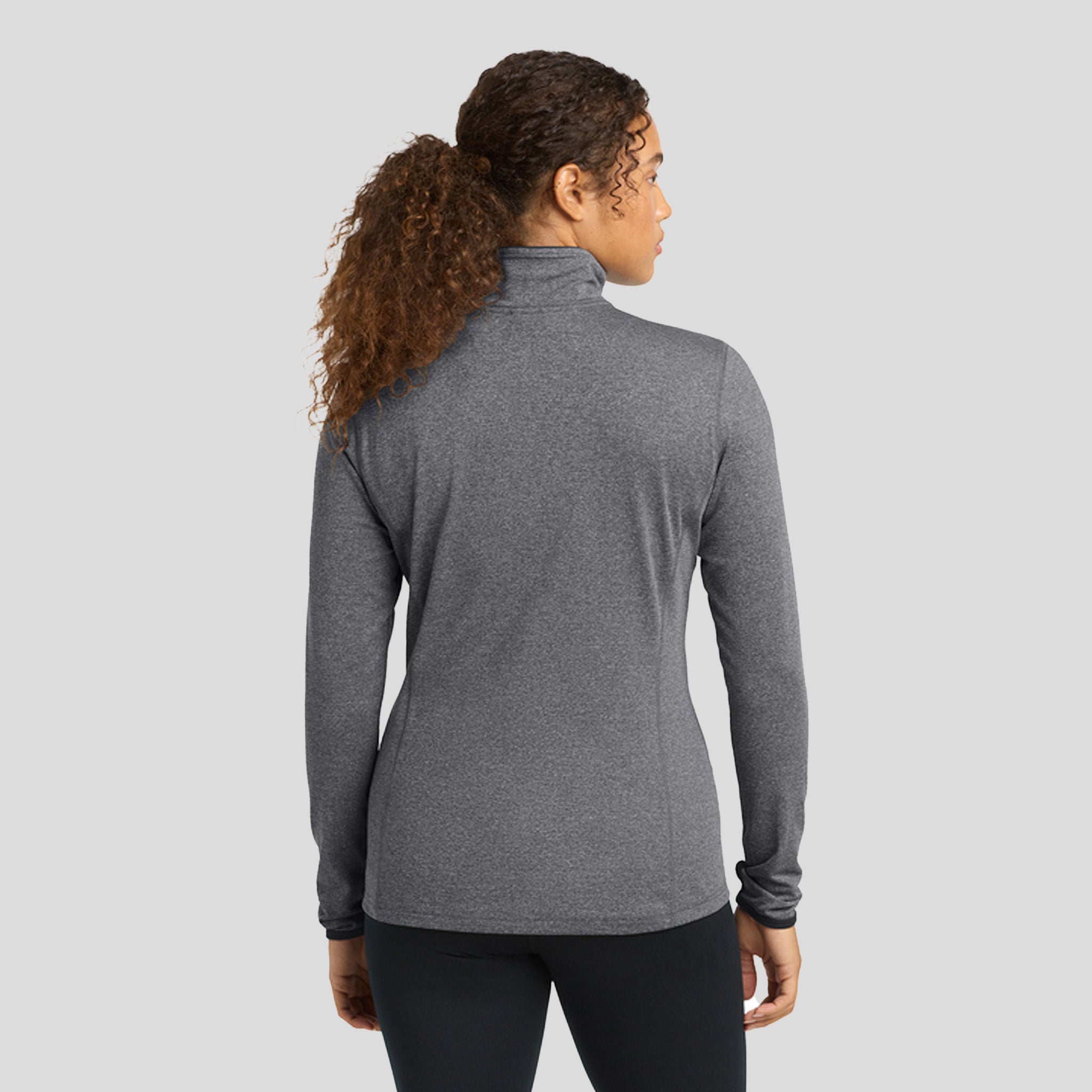 Women's Sport-Wickยฎ Stretch Contrast Full-Zip Jacket | Charcoal Grey Heather/Charcoal Grey