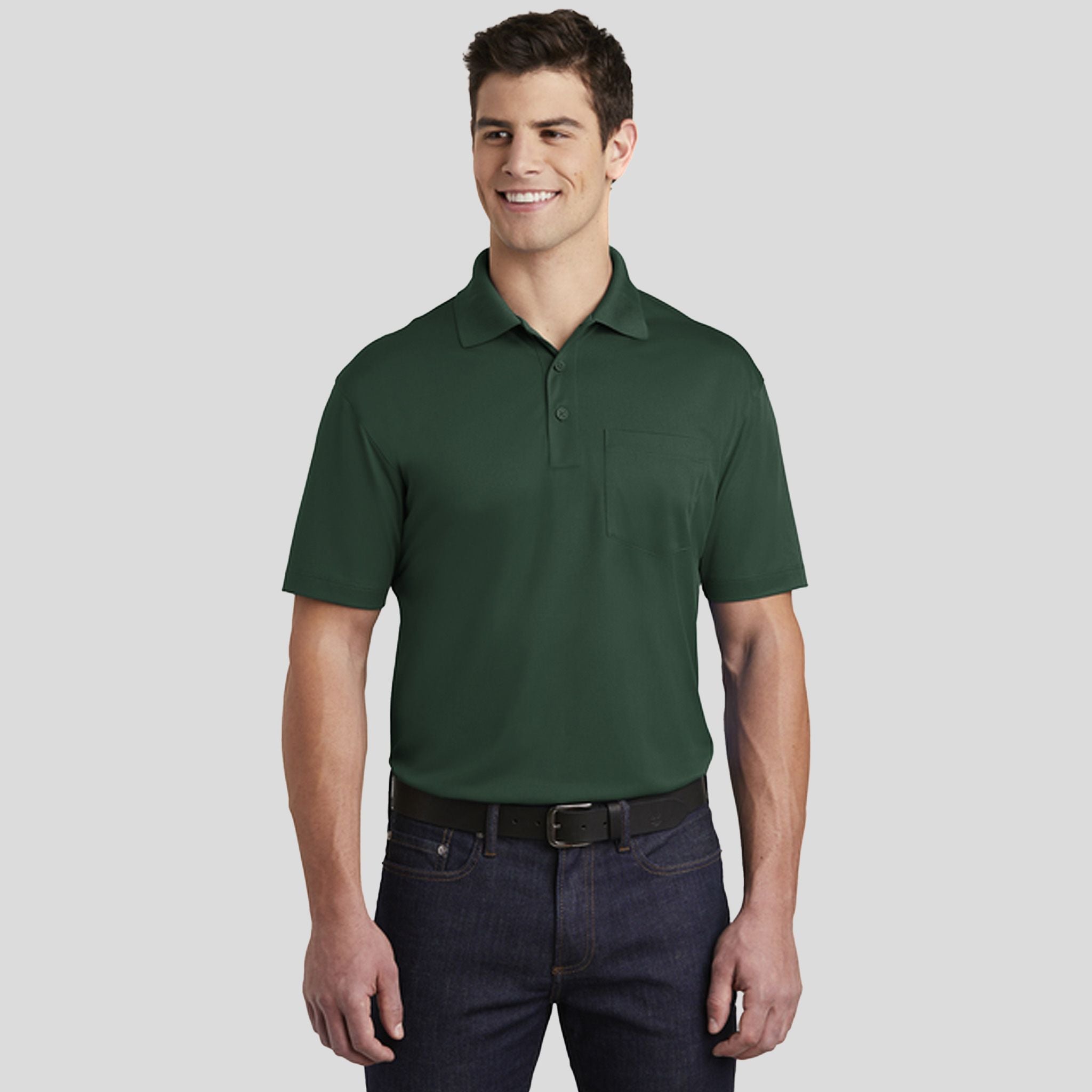 Micropique Sport-Wickยฎ Pocket Polo | Forest Green