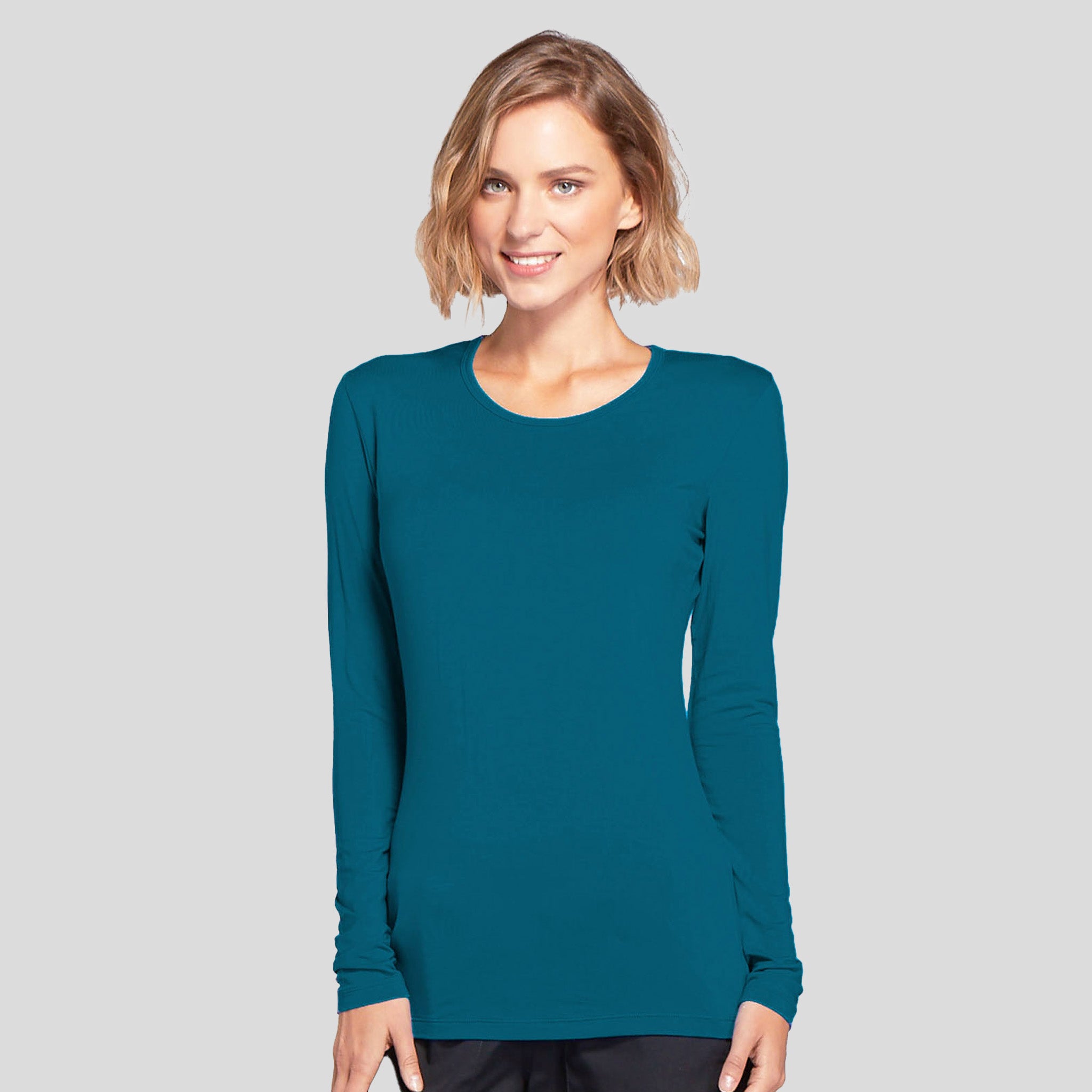 Long Sleeve Knit Underscrub | Caribbean
