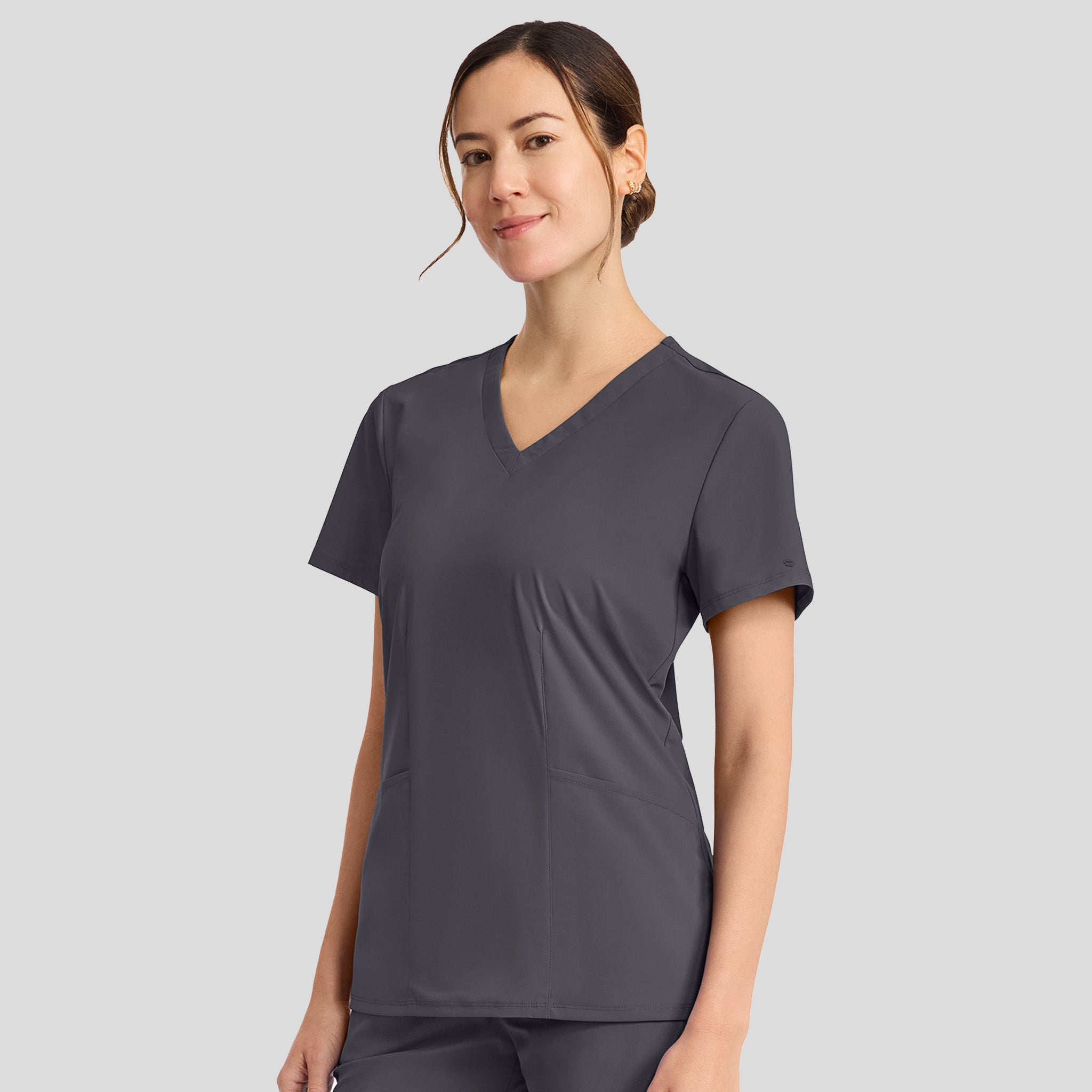 Infinity Pursuit V-Neck Top | Pewter