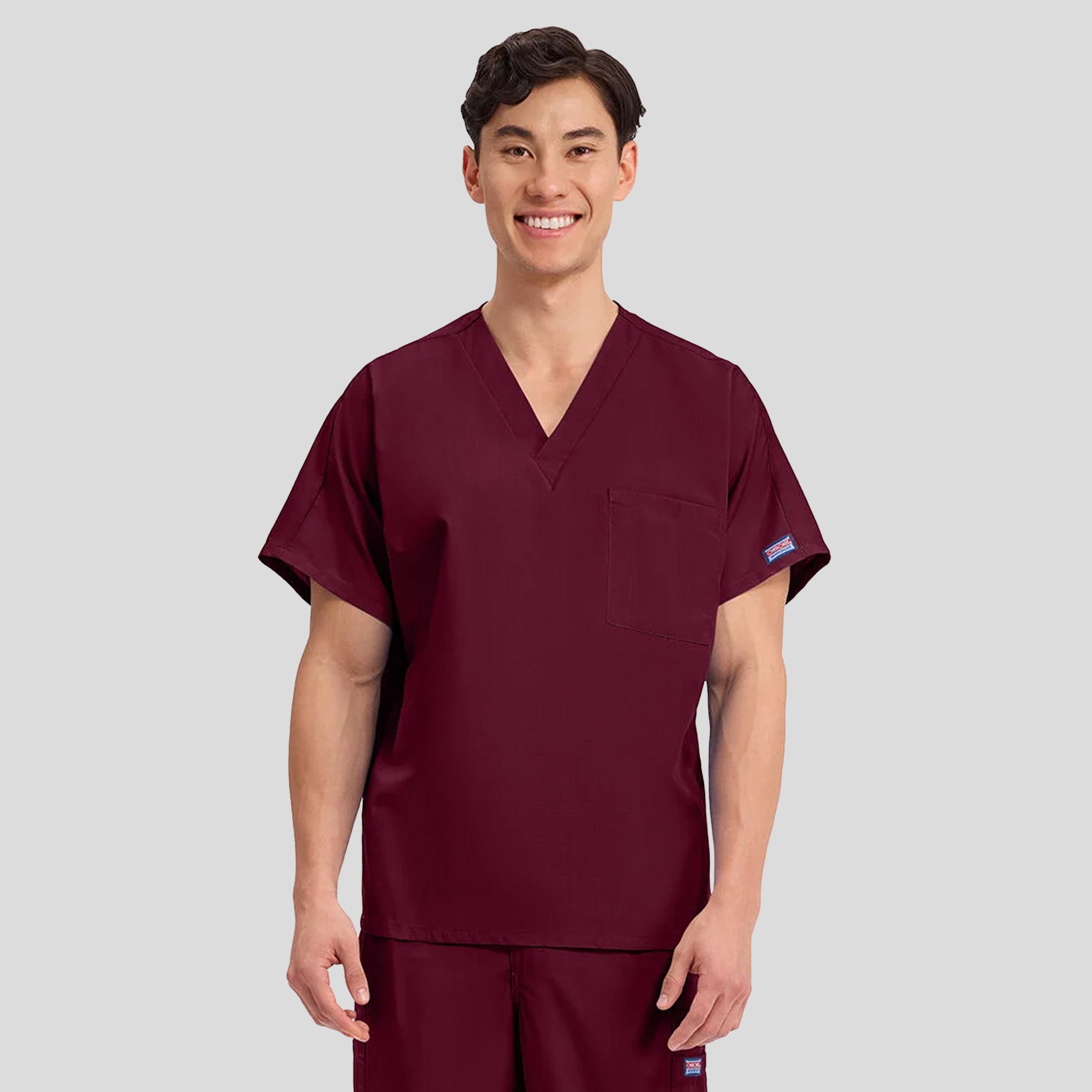 Unisex V-Neck 1 Pocket | Wine