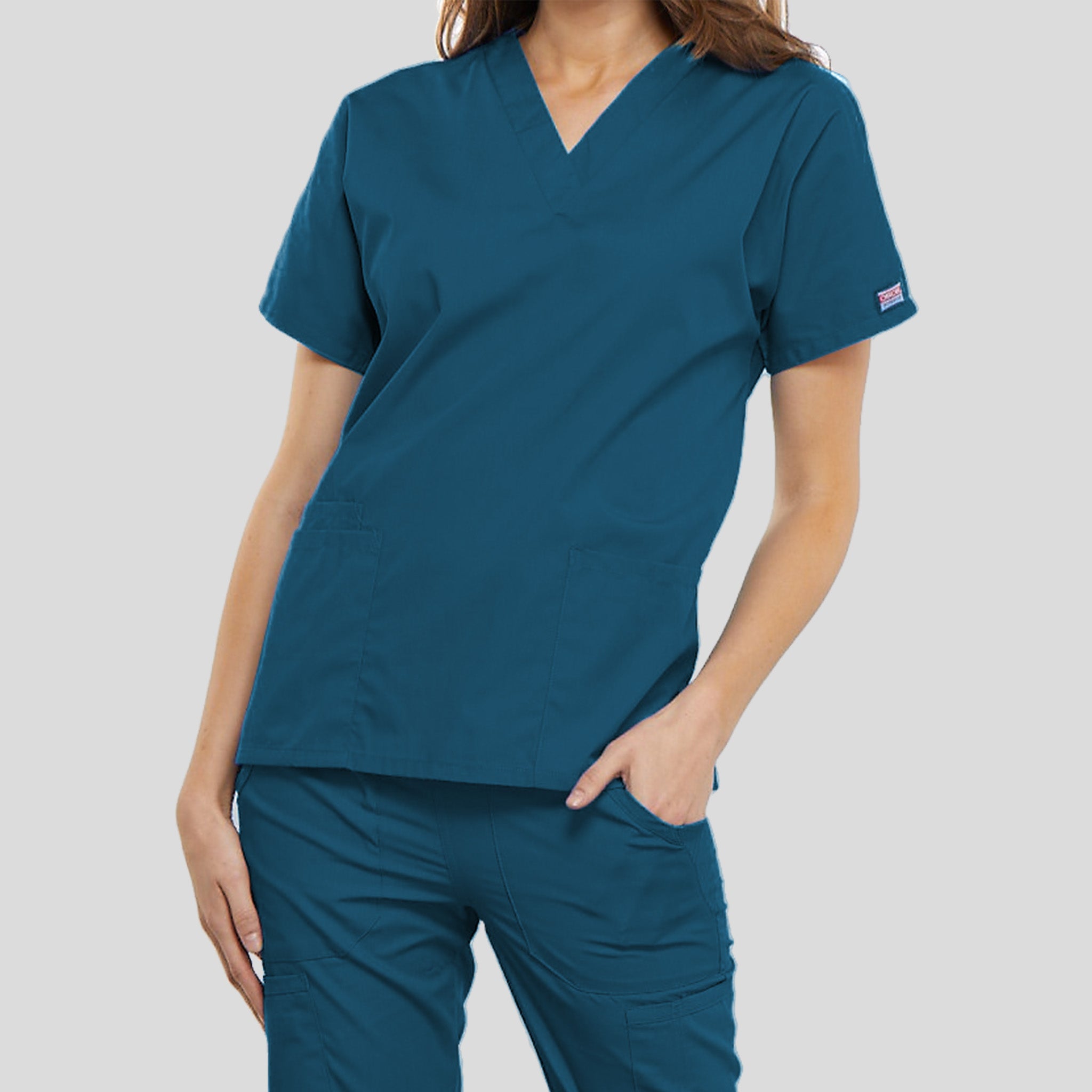 Women's V-Neck 2 Pocket | Caribbean