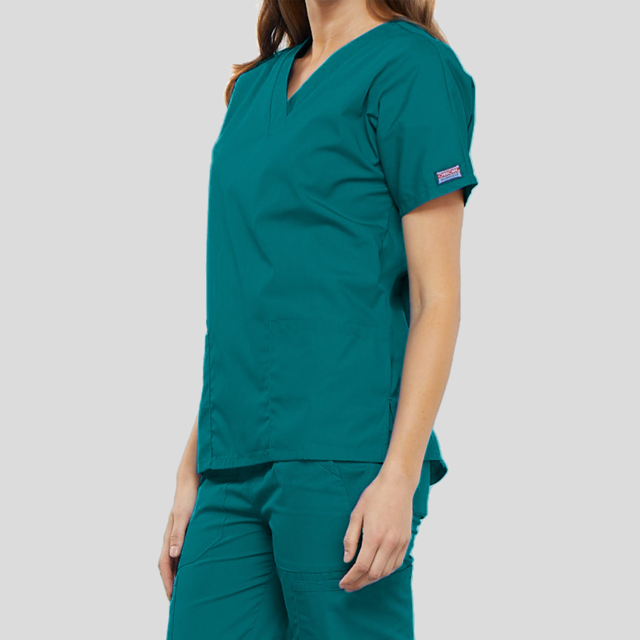 Women's V-Neck 2 Pocket | Teal