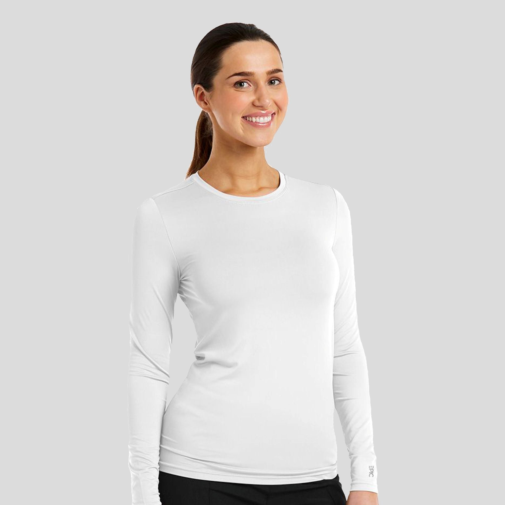 Women's Long Sleeve Underscrub Tee | White
