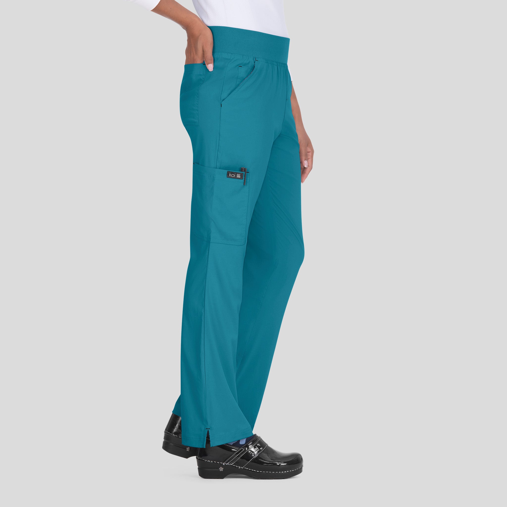 Laurie Women's 6-Pocket Yoga-Style Scrub Pants | Teal