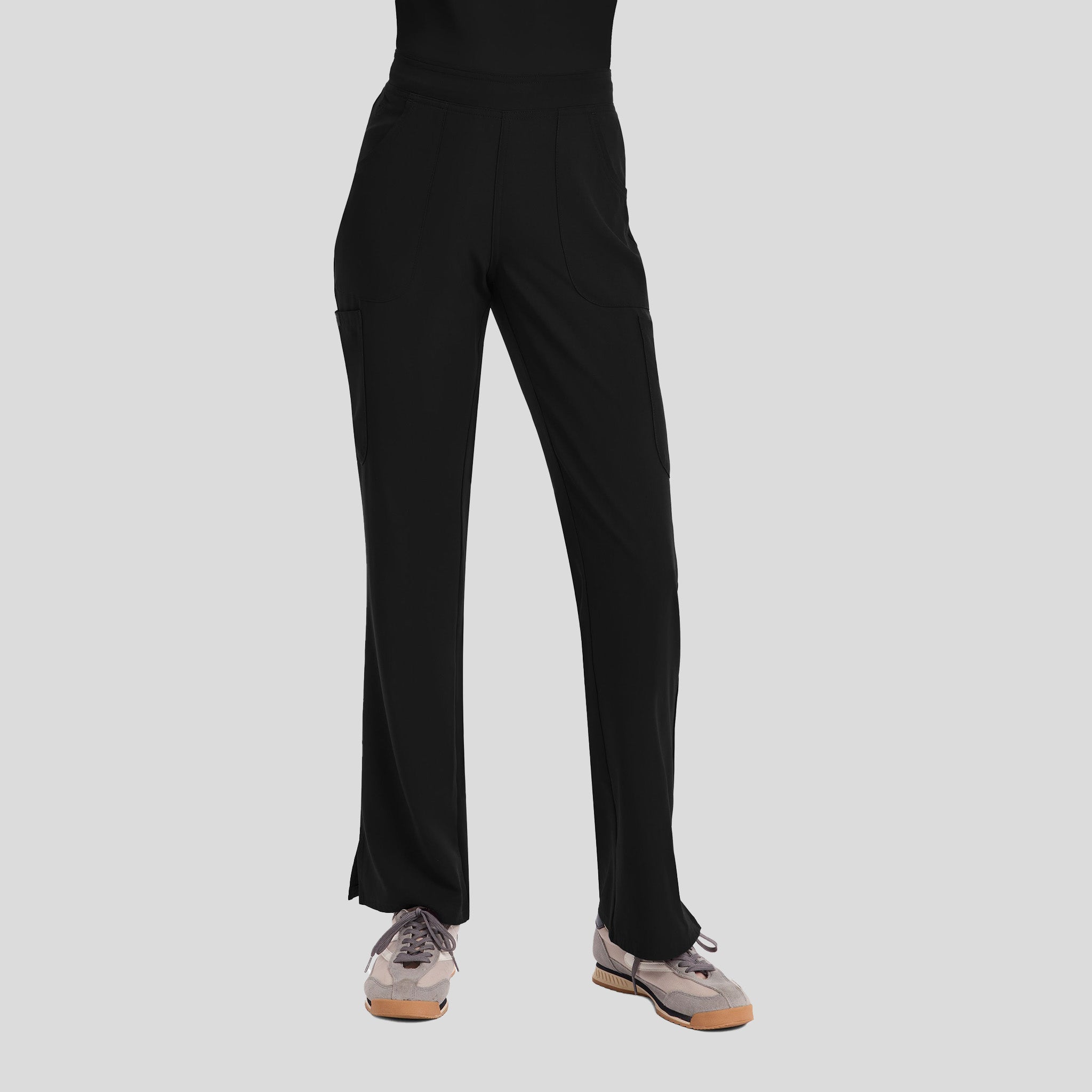 Mid Rise Flare Leg Scrub Pant | Black