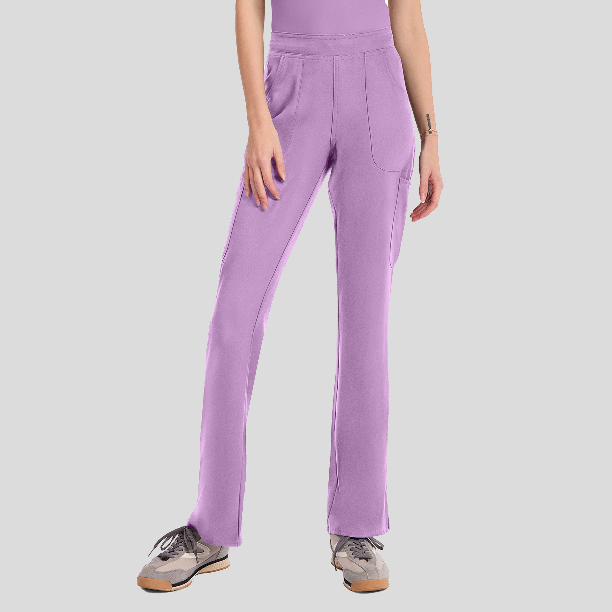 Mid Rise Flare Leg Scrub Pant | Lilac