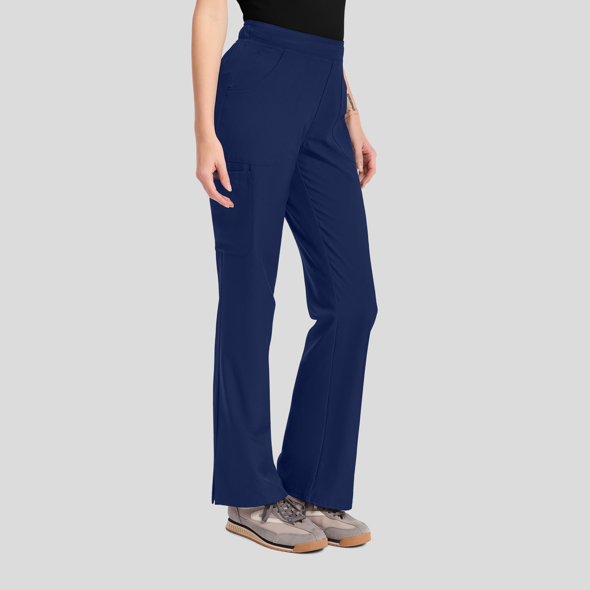 Mid Rise Flare Leg Scrub Pant | Navy