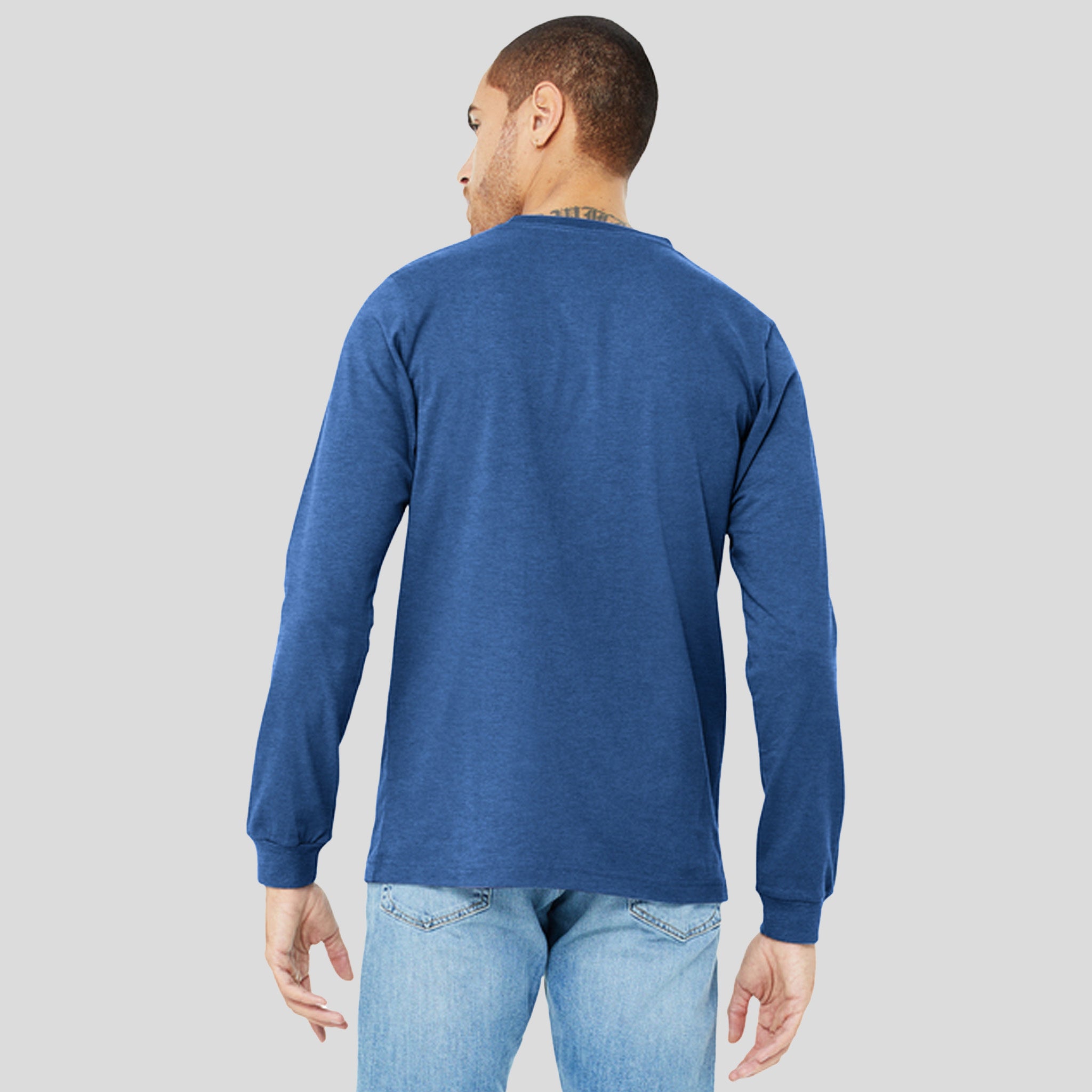 Unisex Heather CVC Long Sleeve Tee | Heather True Royal