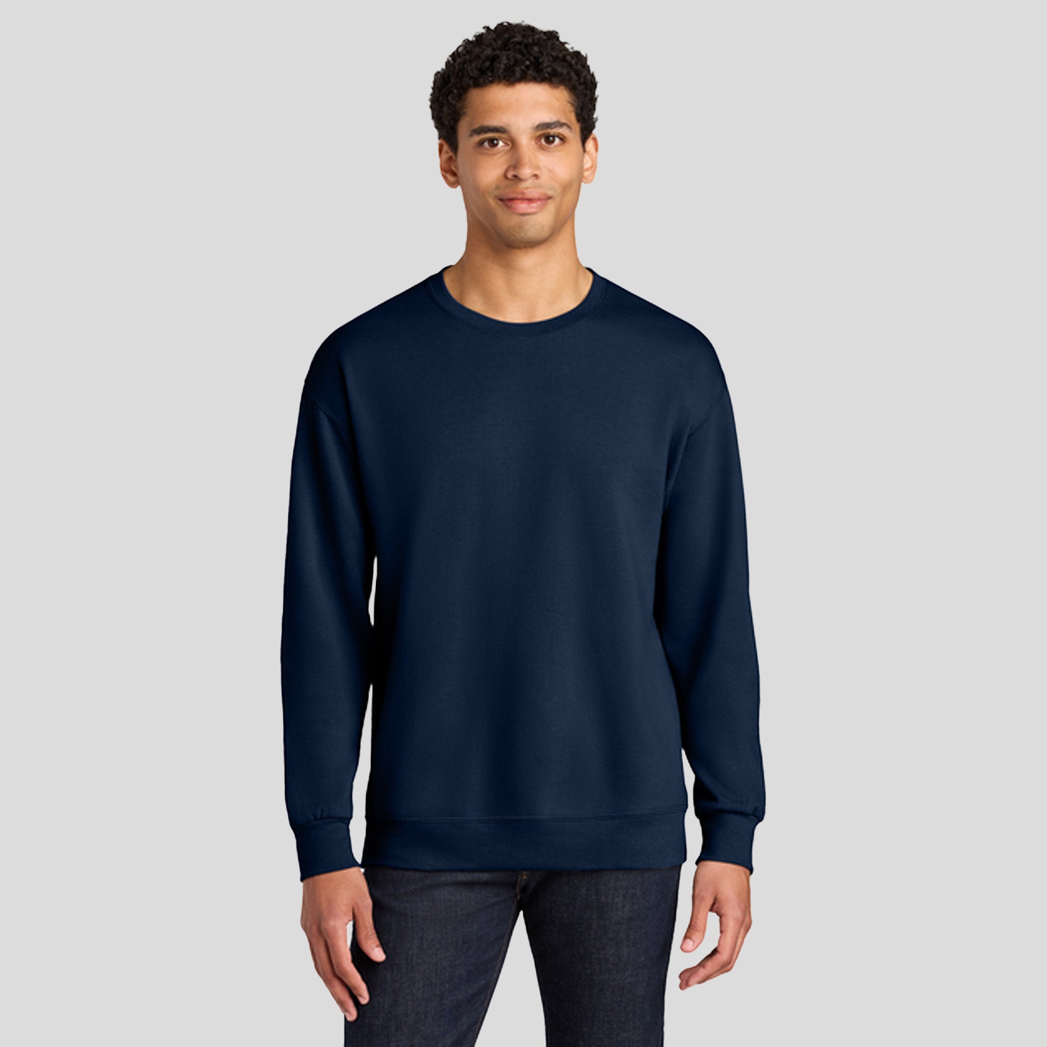 Ultimate™ Unisex CVC Ring Spun Crewneck Sweatshirt | J. Navy