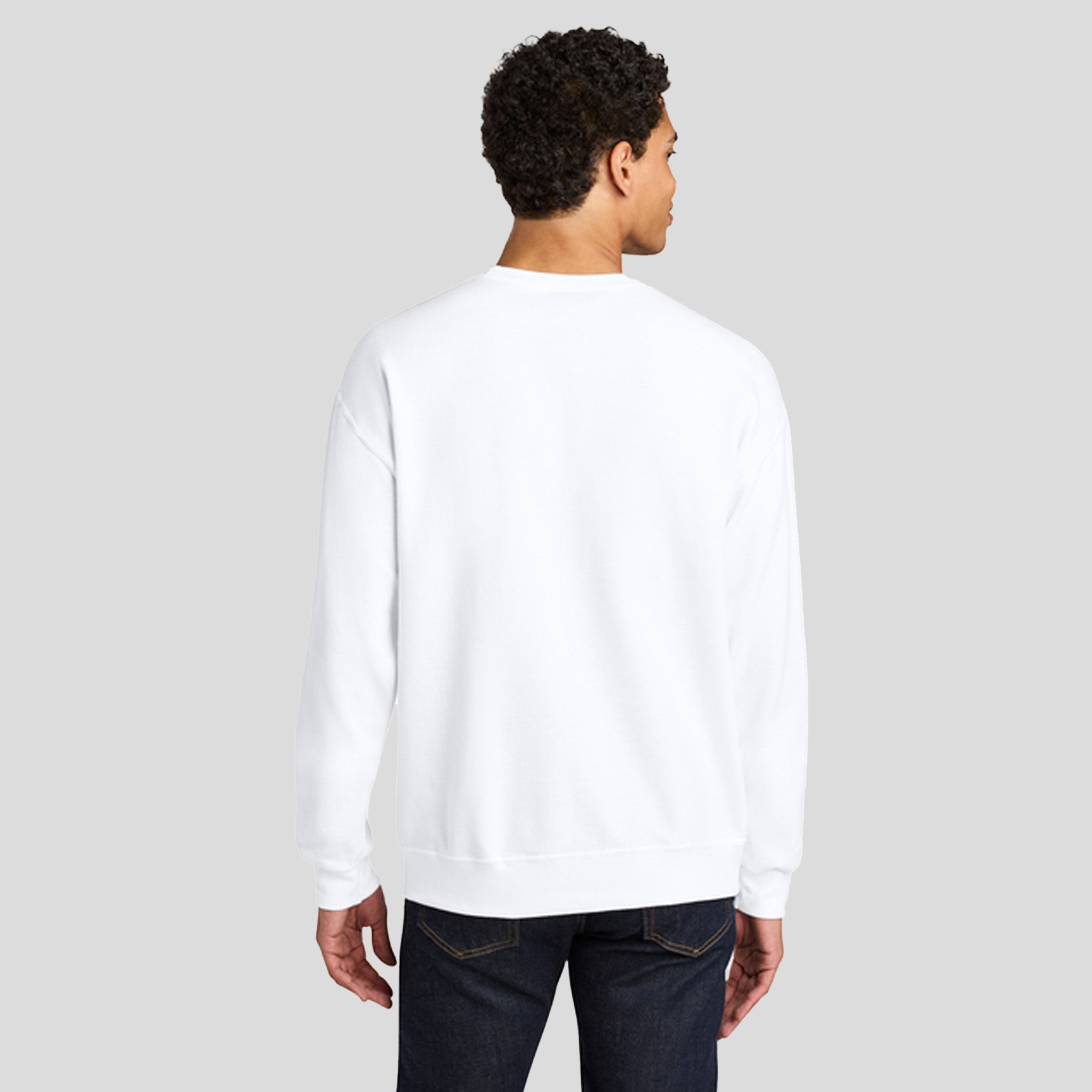 Ultimate™ Unisex CVC Ring Spun Crewneck Sweatshirt | White