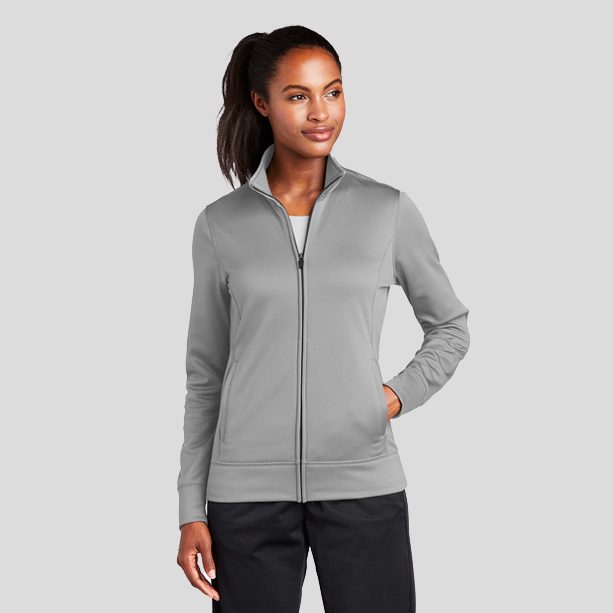 Women's Sport-Wick® Fleece Full-Zip Jacket | Silver