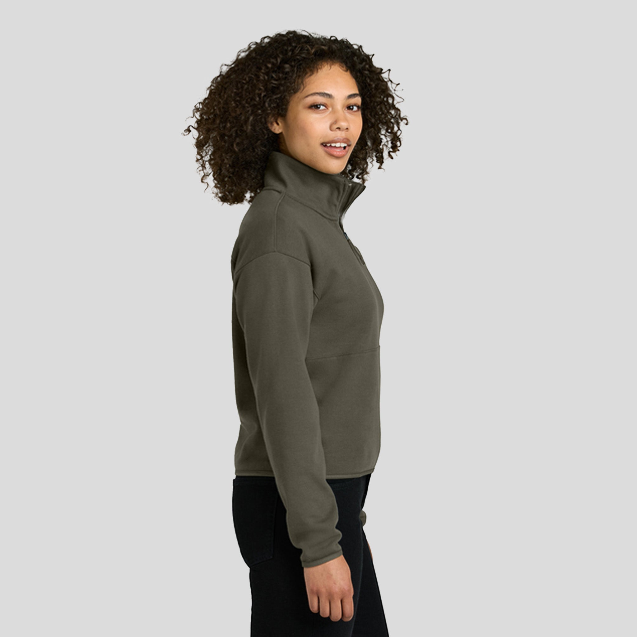 Women’s Double-Knit 1/2-Zip Fleece | New Taupe Green