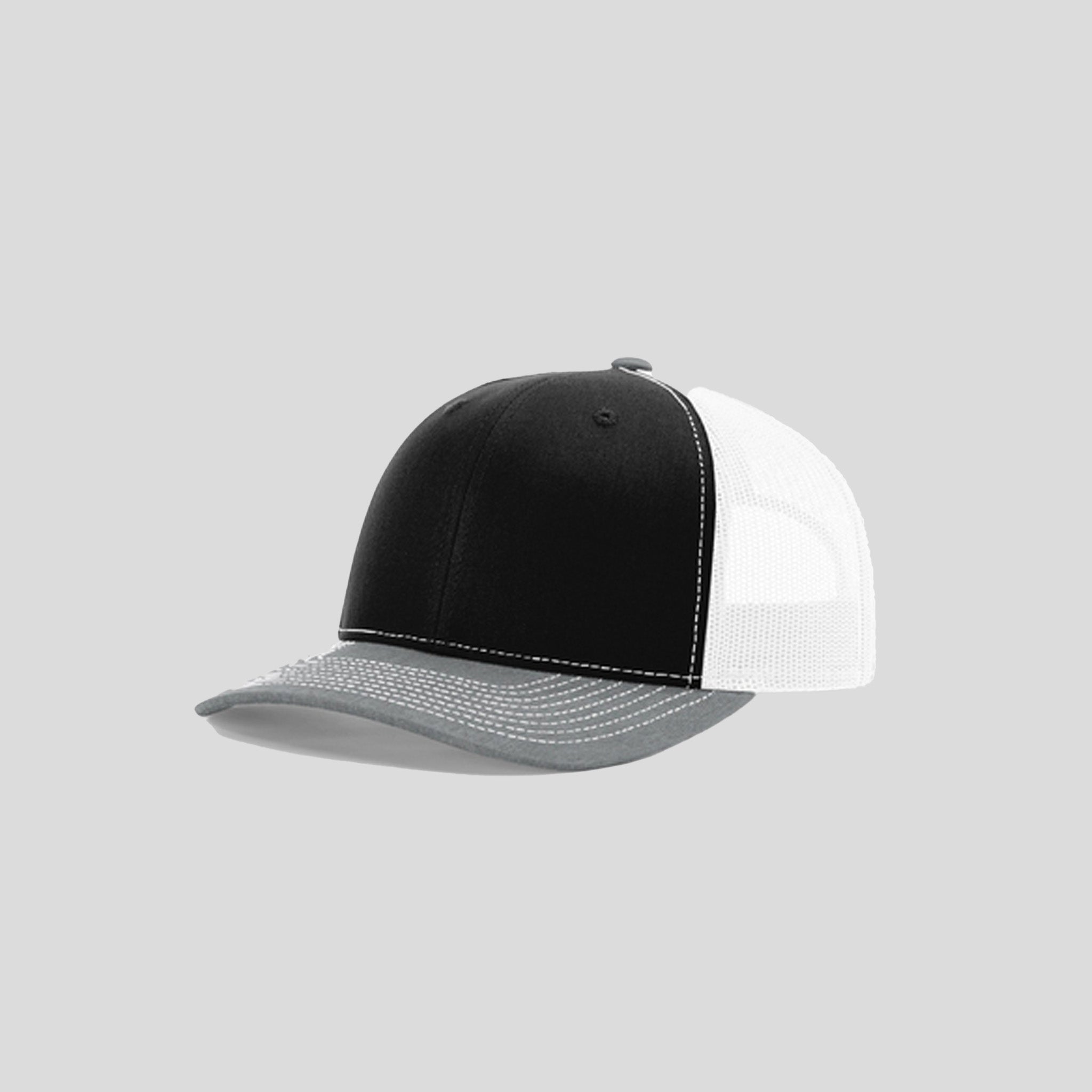 Richardson Trucker Cap | Black/White/Heather Grey