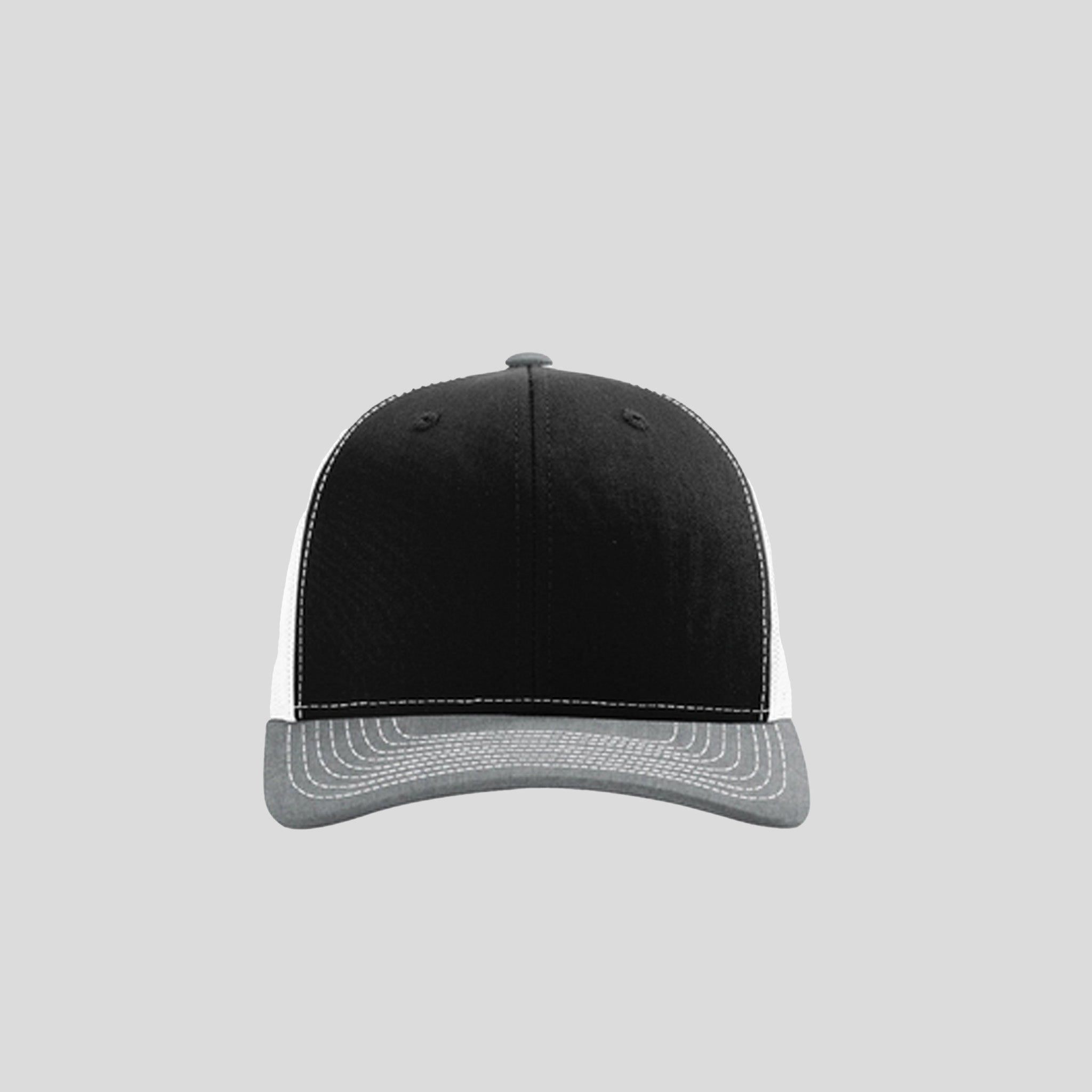 Richardson Trucker Cap | Black/White/Heather Grey