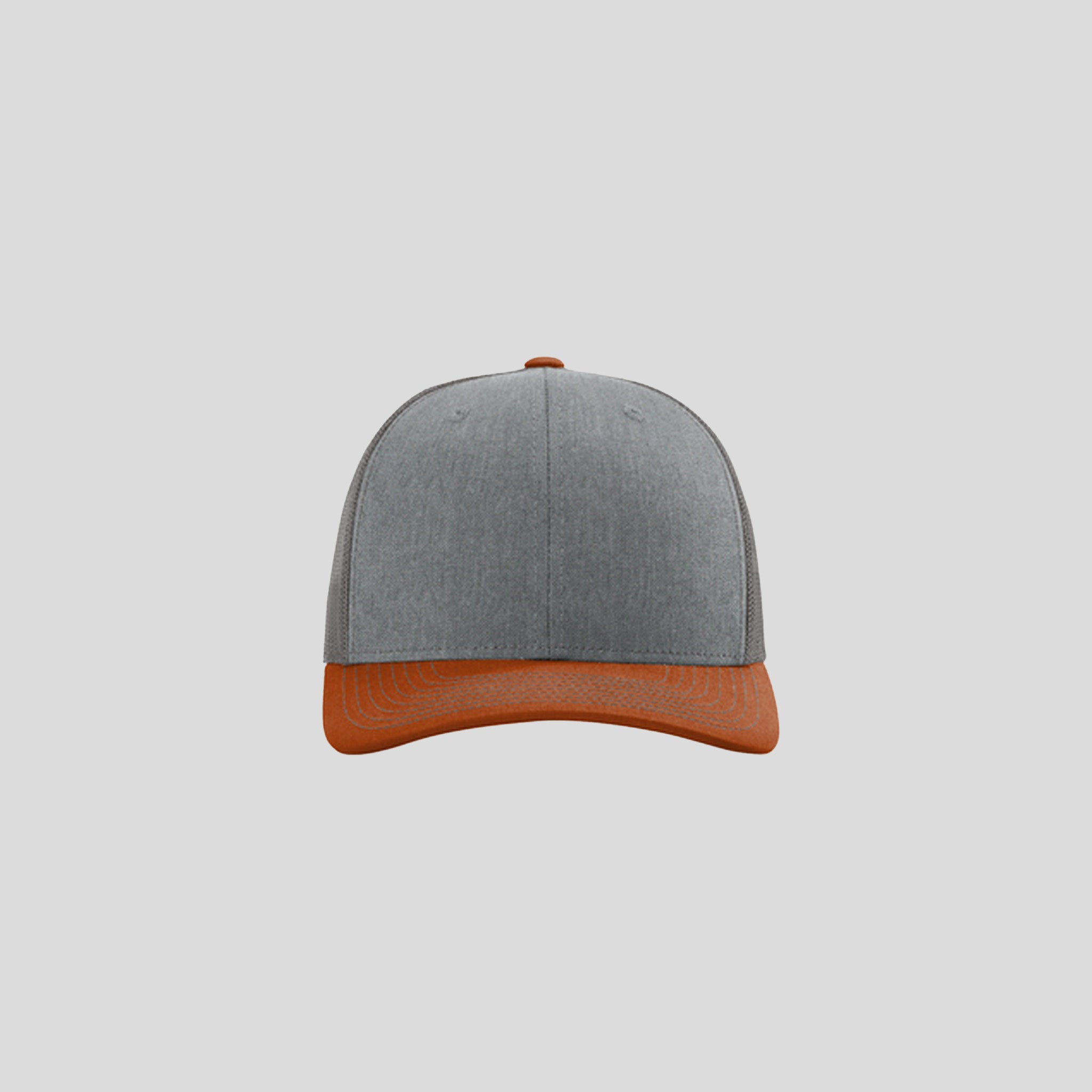 Richardson Trucker Cap | Heather Grey/Charcoal/Dark Orange