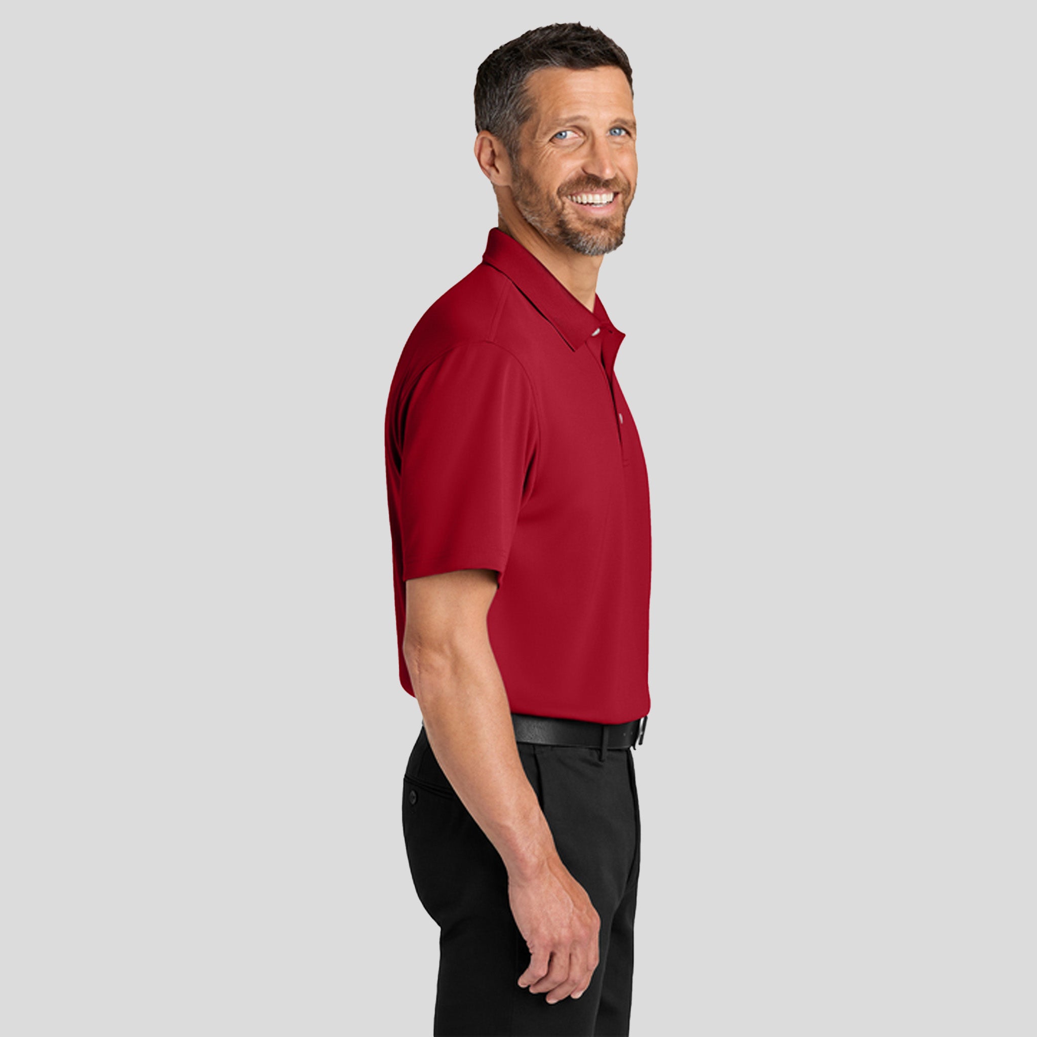 Men's Dry Zone® Stain-Release Grid Polo | Rich Red