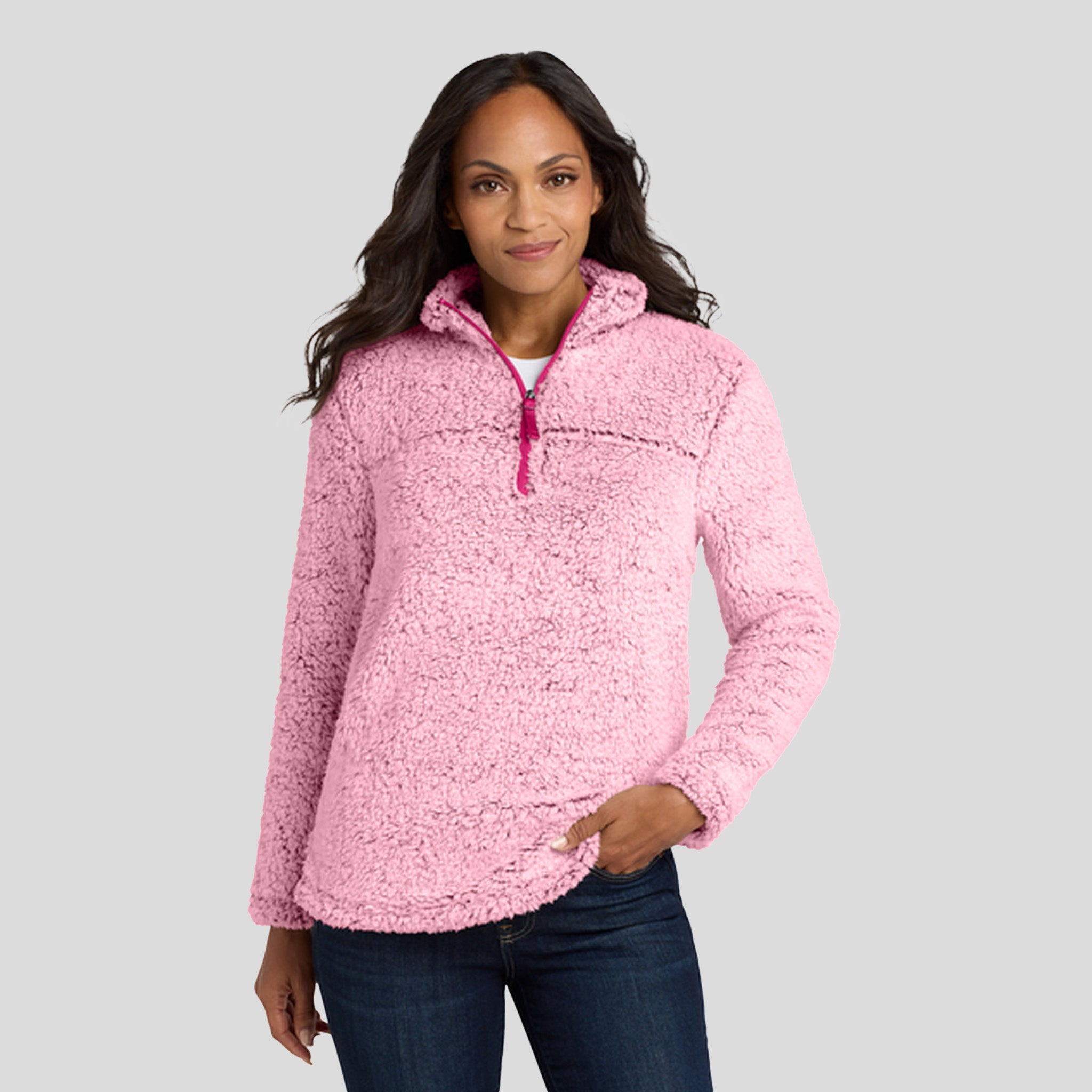 Women's Cozy 1/4-Zip Fleece | Pop Raspberry Heather