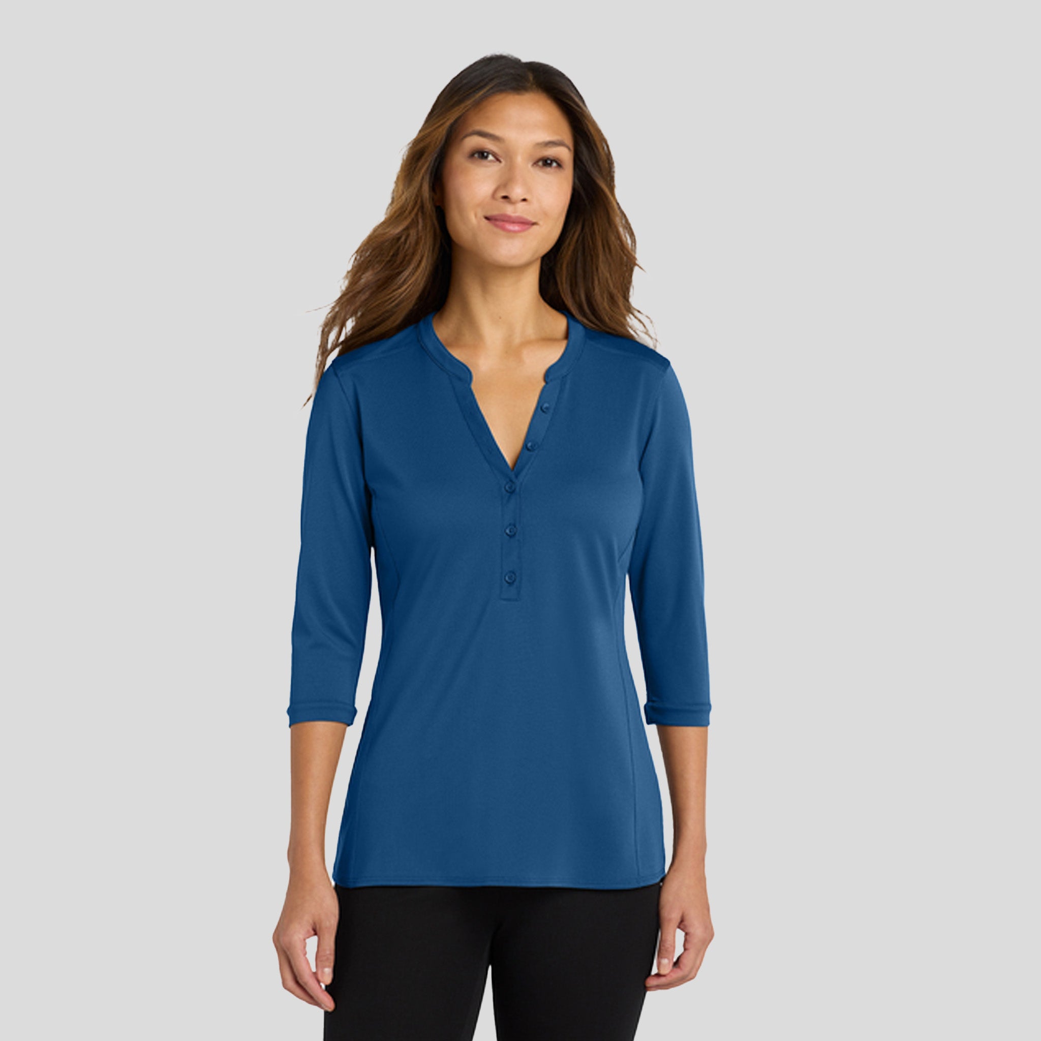 Women's UV Choice Pique Henley | True Blue