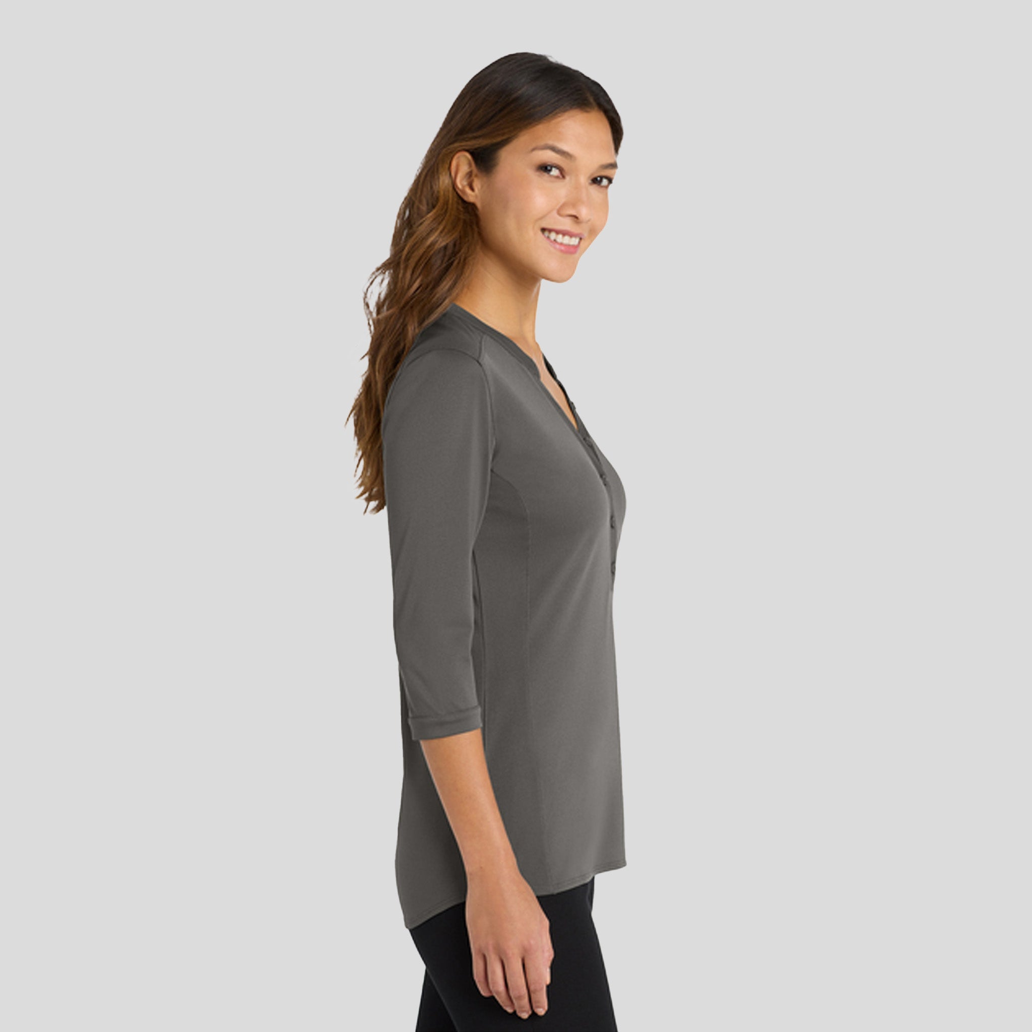 Women's UV Choice Pique Henley | Sterling Grey