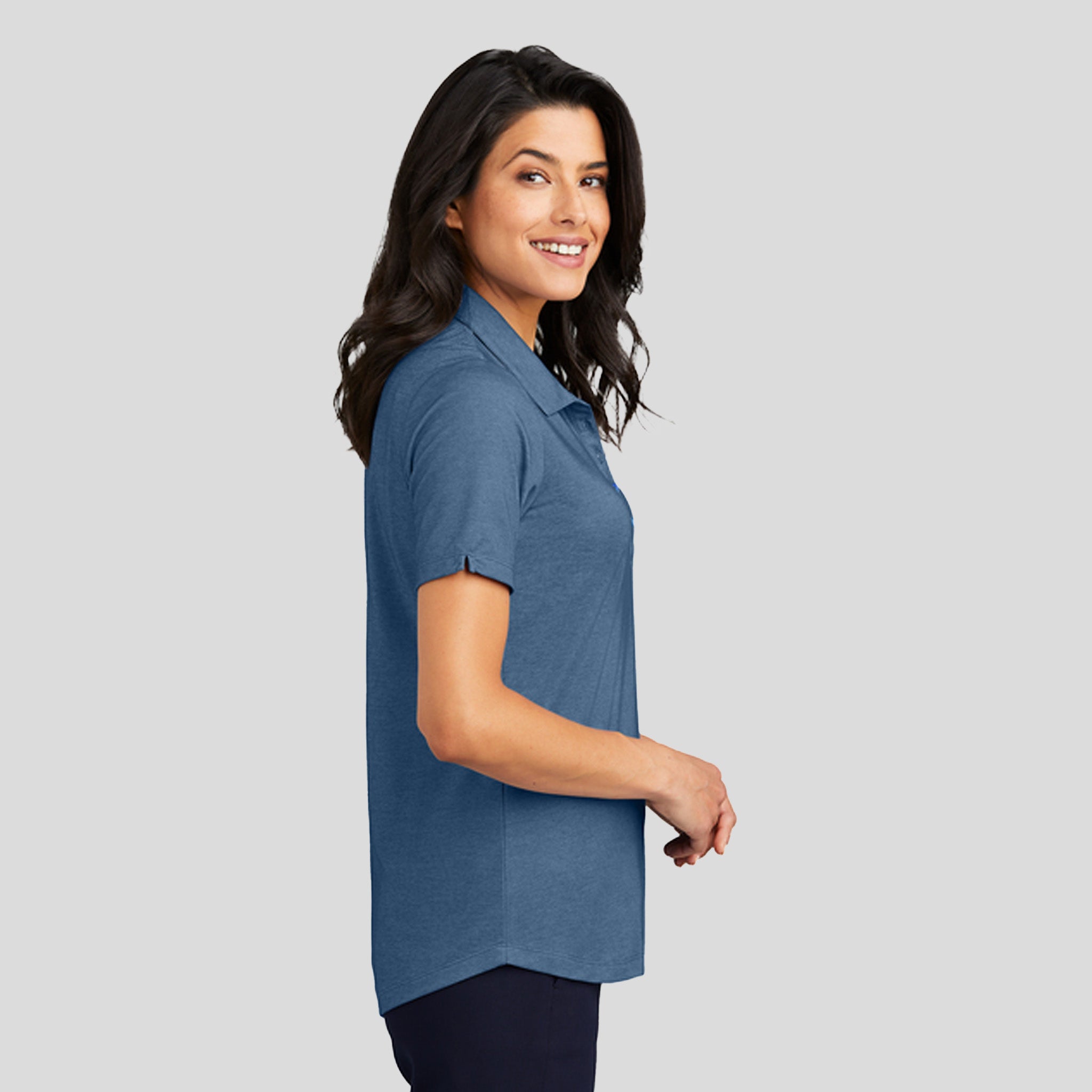 Women's Fine Pique Blend Polo | Aegean Blue Heather