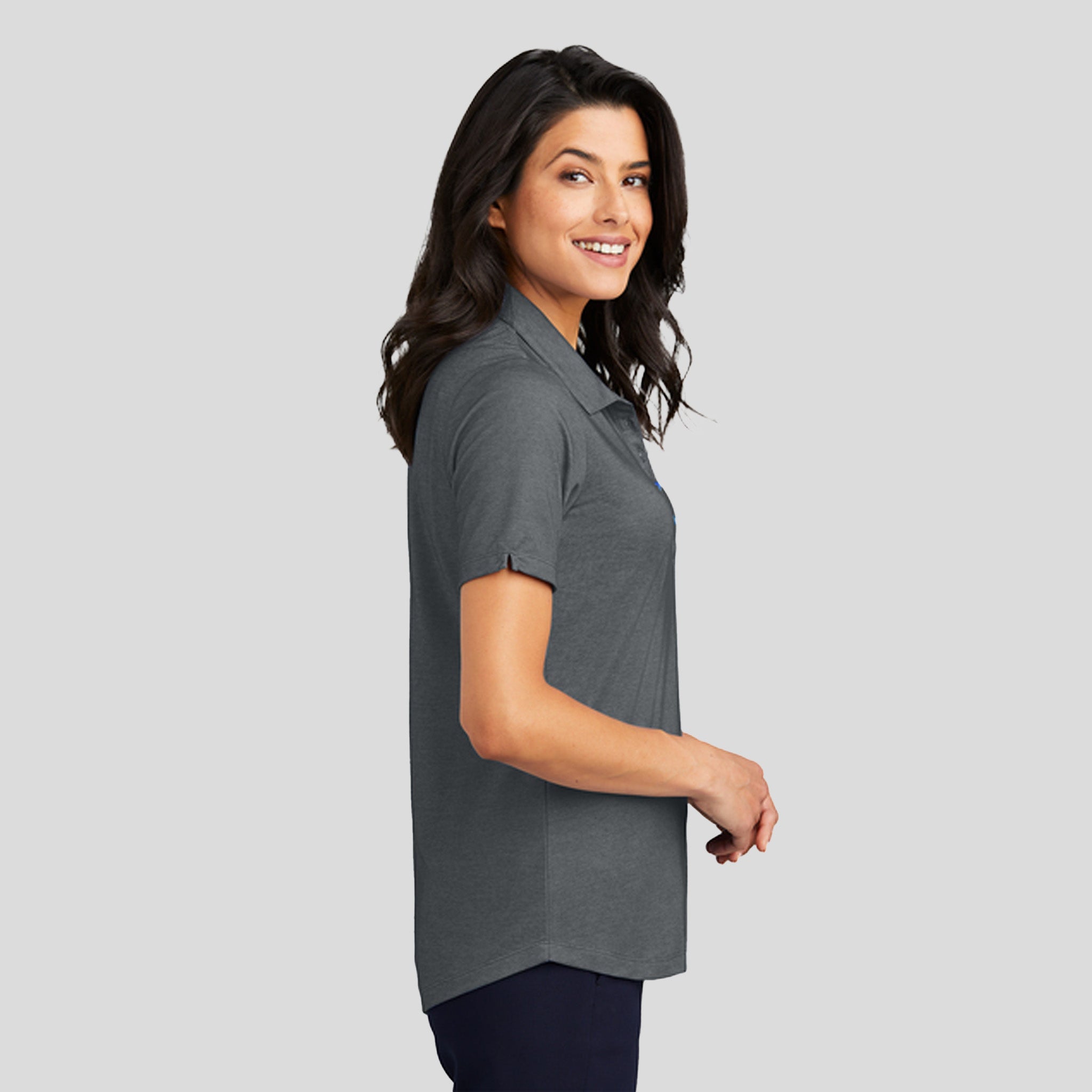 Women's Fine Pique Blend Polo | Charcoal Heather