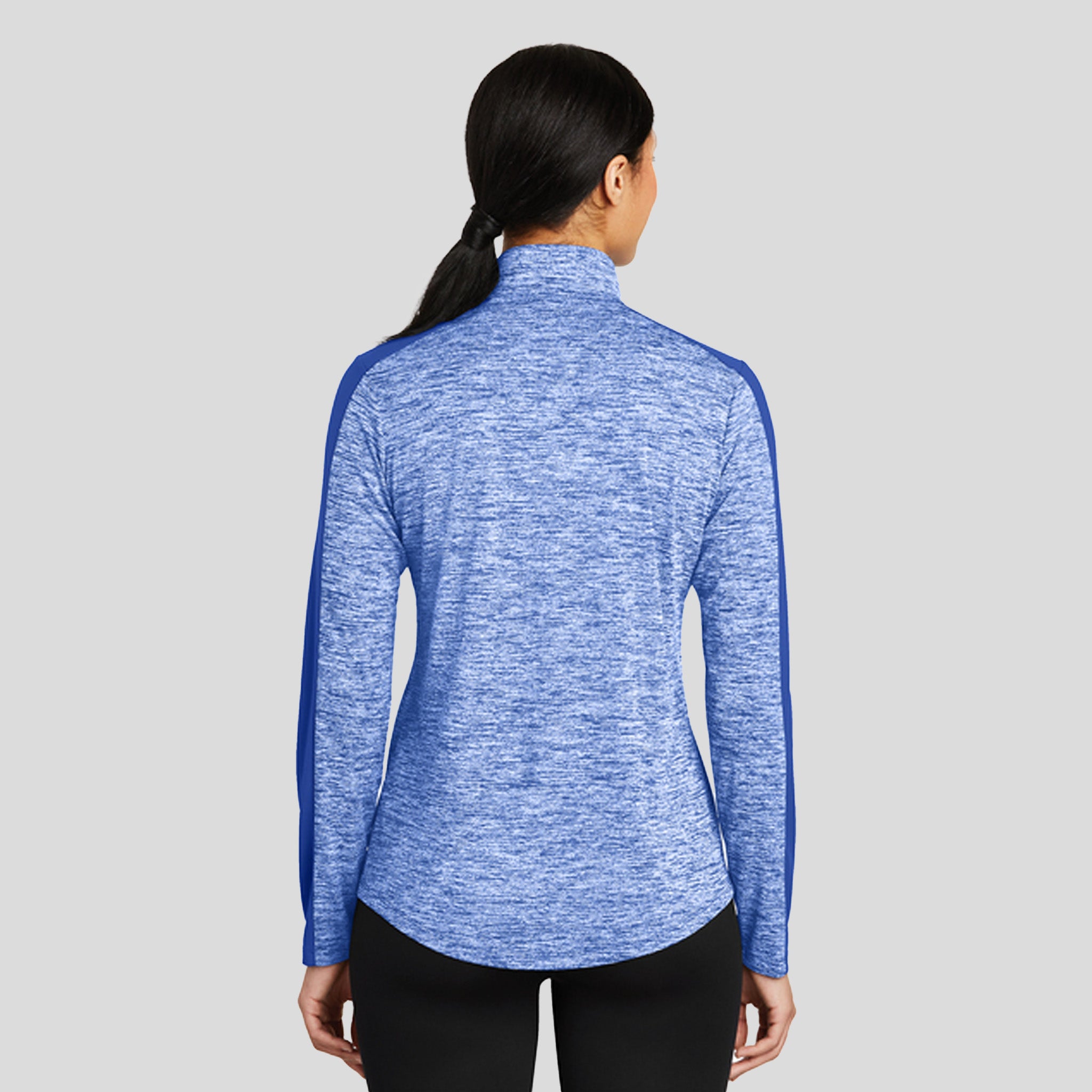 Women's PosiCharge® Electric Heather Colorblock 1/4-Zip Pullover | True Royal Electric/True Royal