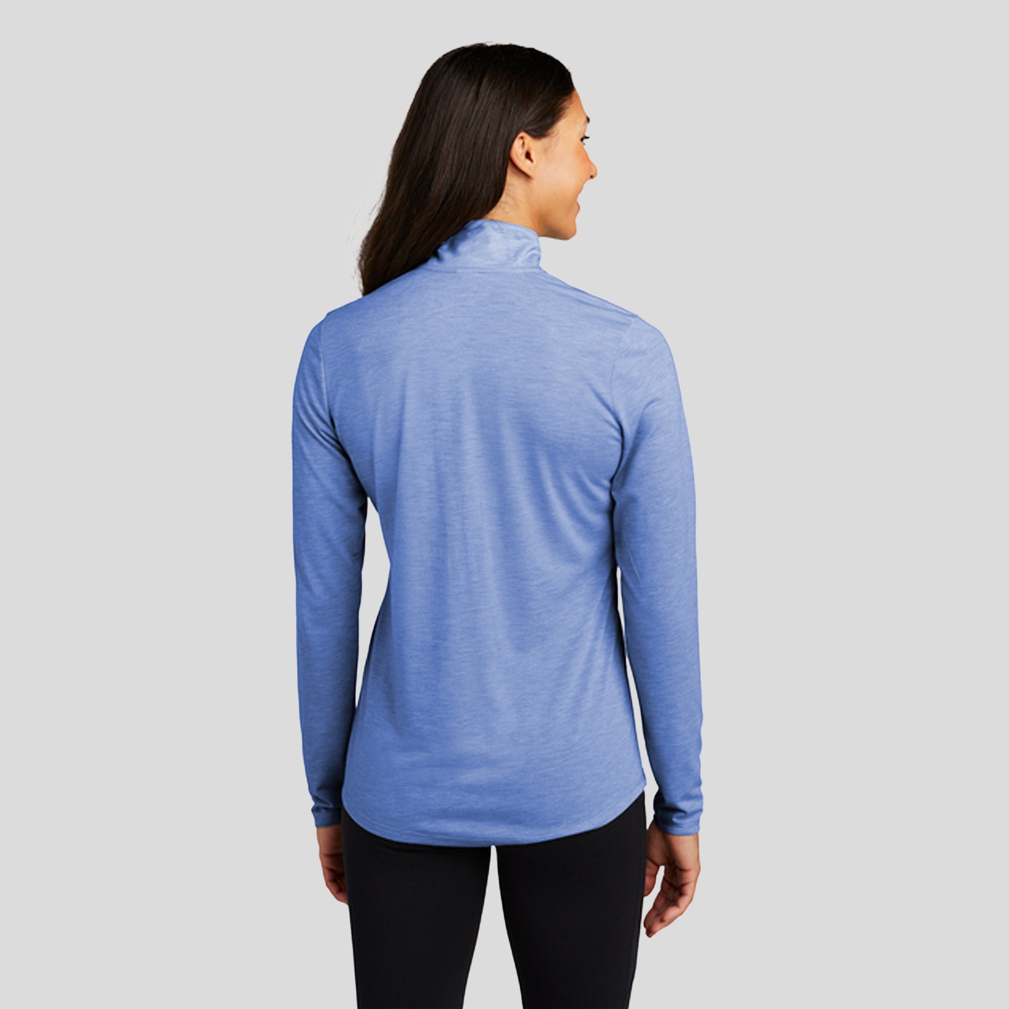Women's PosiCharge ® Tri-Blend Wicking 1/4-Zip Pullover | True Royal Heather