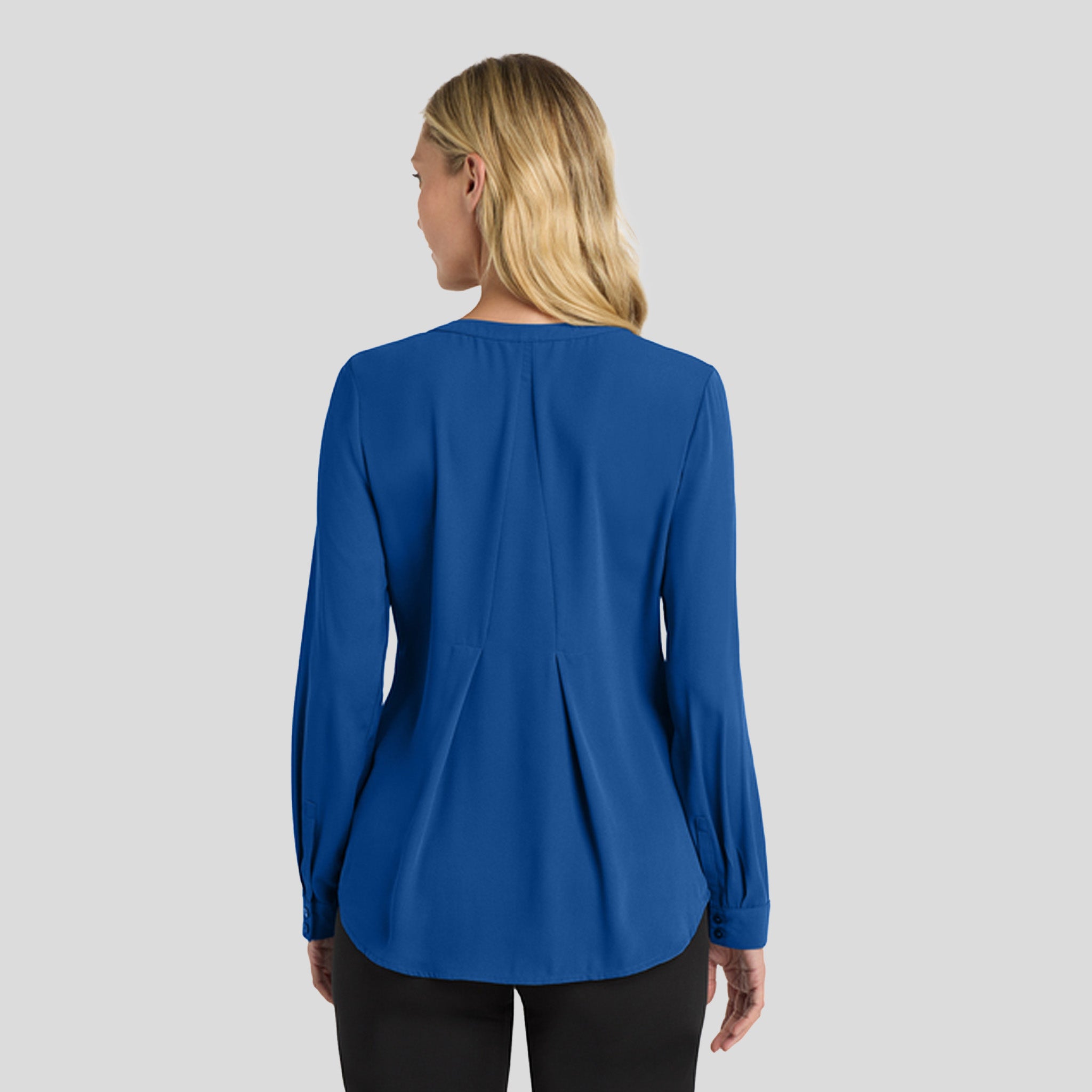 Women's Long Sleeve Button-Front Blouse | True Blue