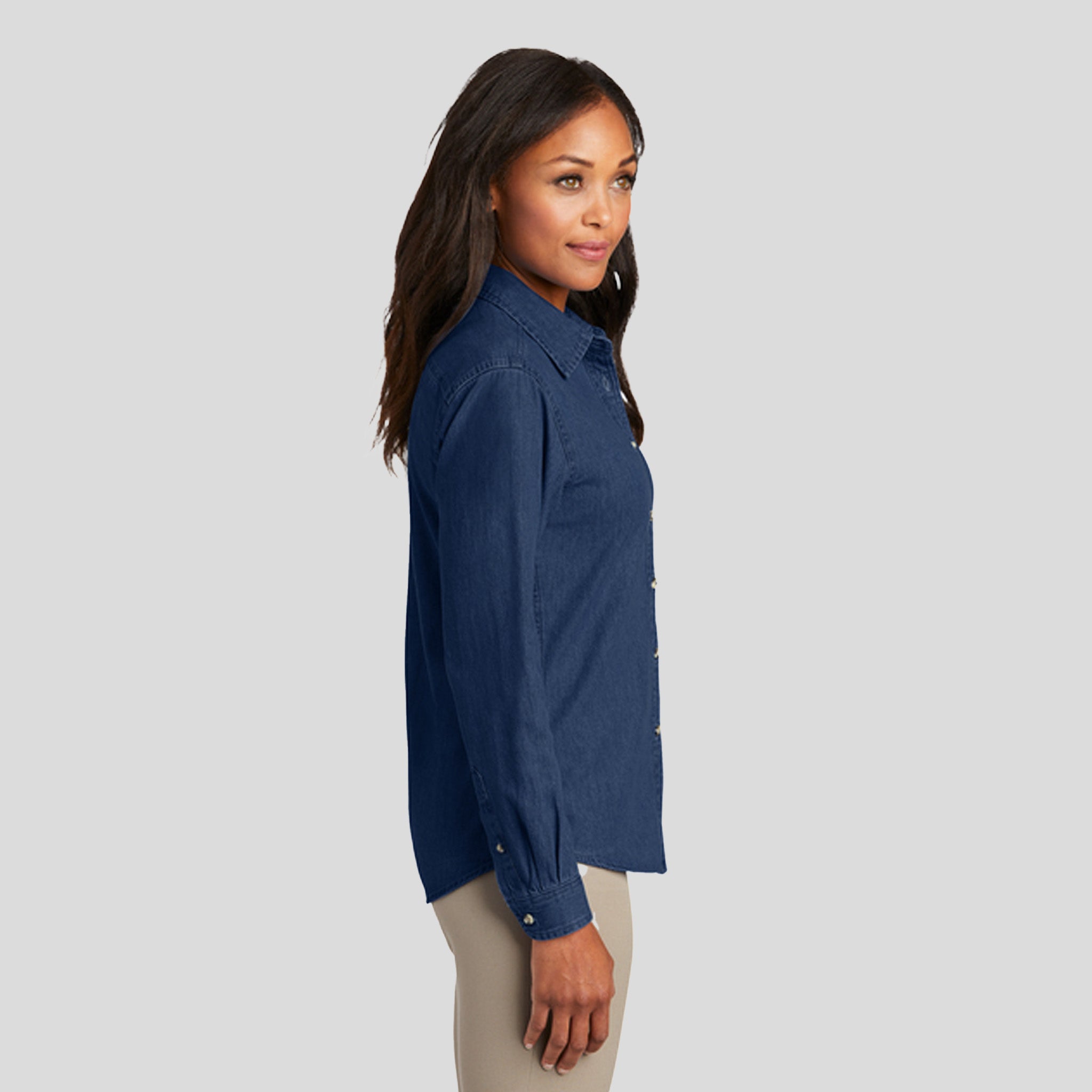 Women's Long Sleeve Value Denim Shirt | Ink Blue