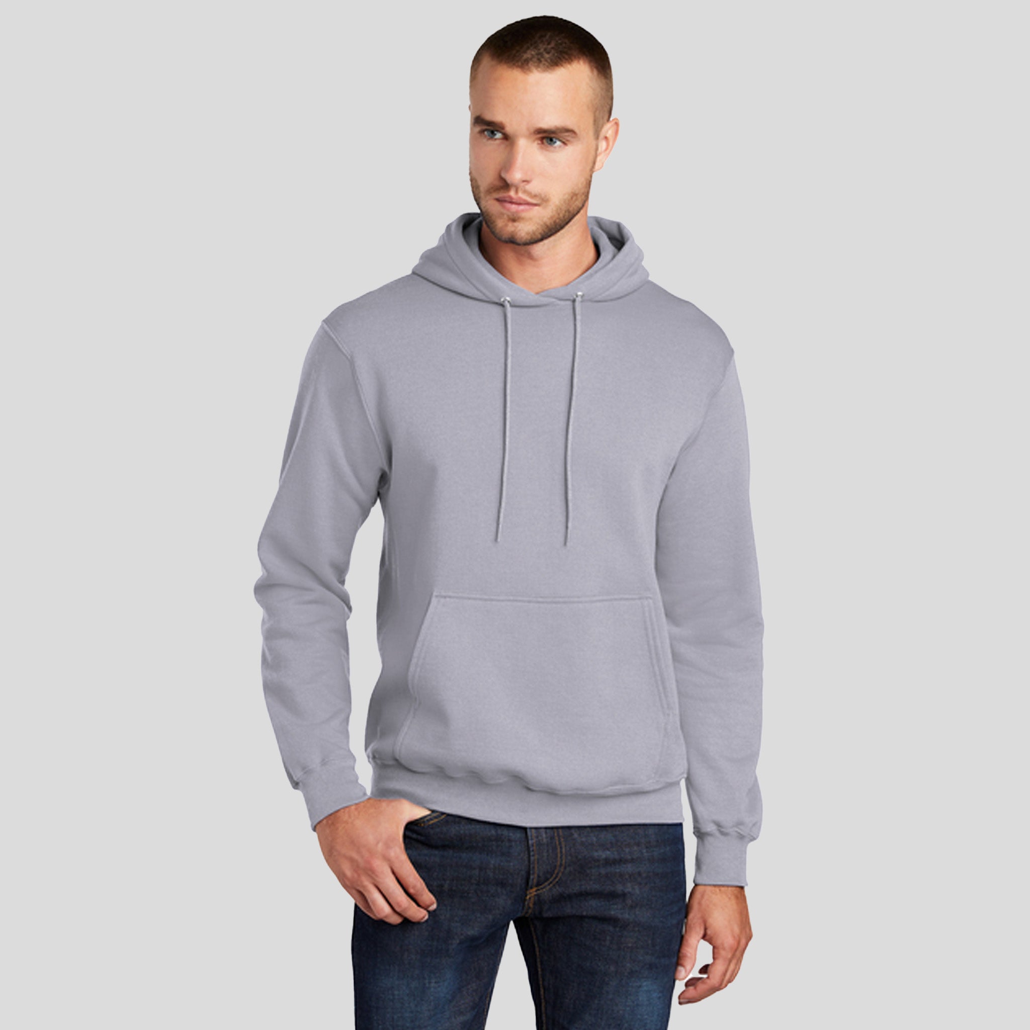 Core Fleece Pullover Hooded Sweatshirt | Silver
