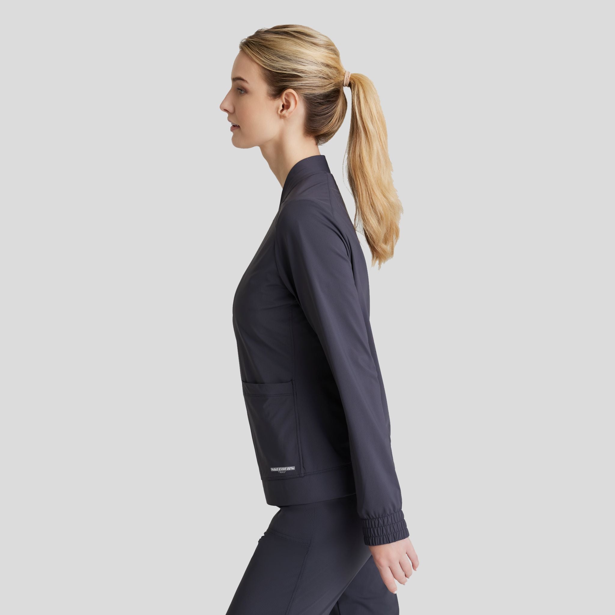 Contour 3-Pocket Front Zipper Warm Up | Pewter