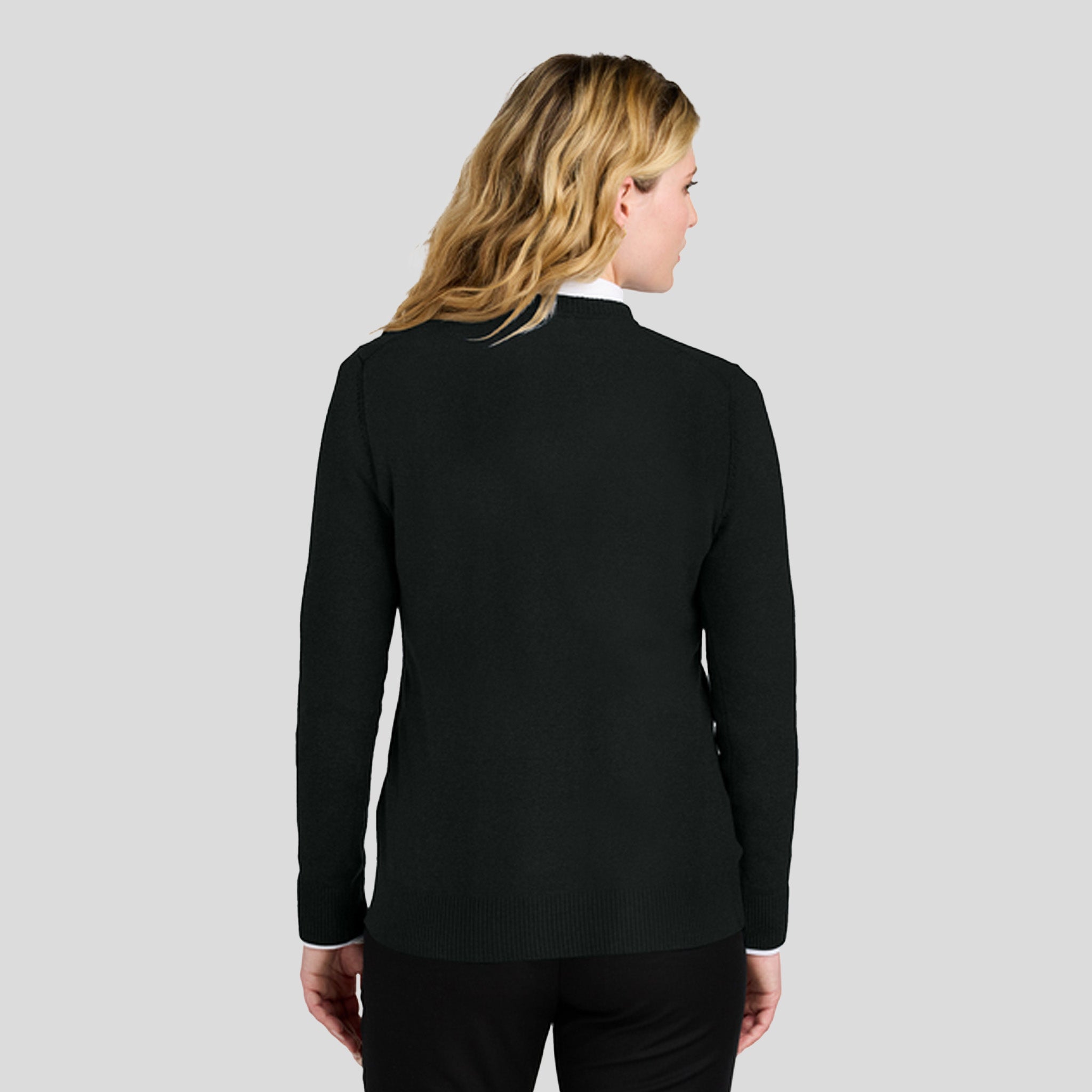 Women’s Easy Care V-Neck Sweater | Deep Black