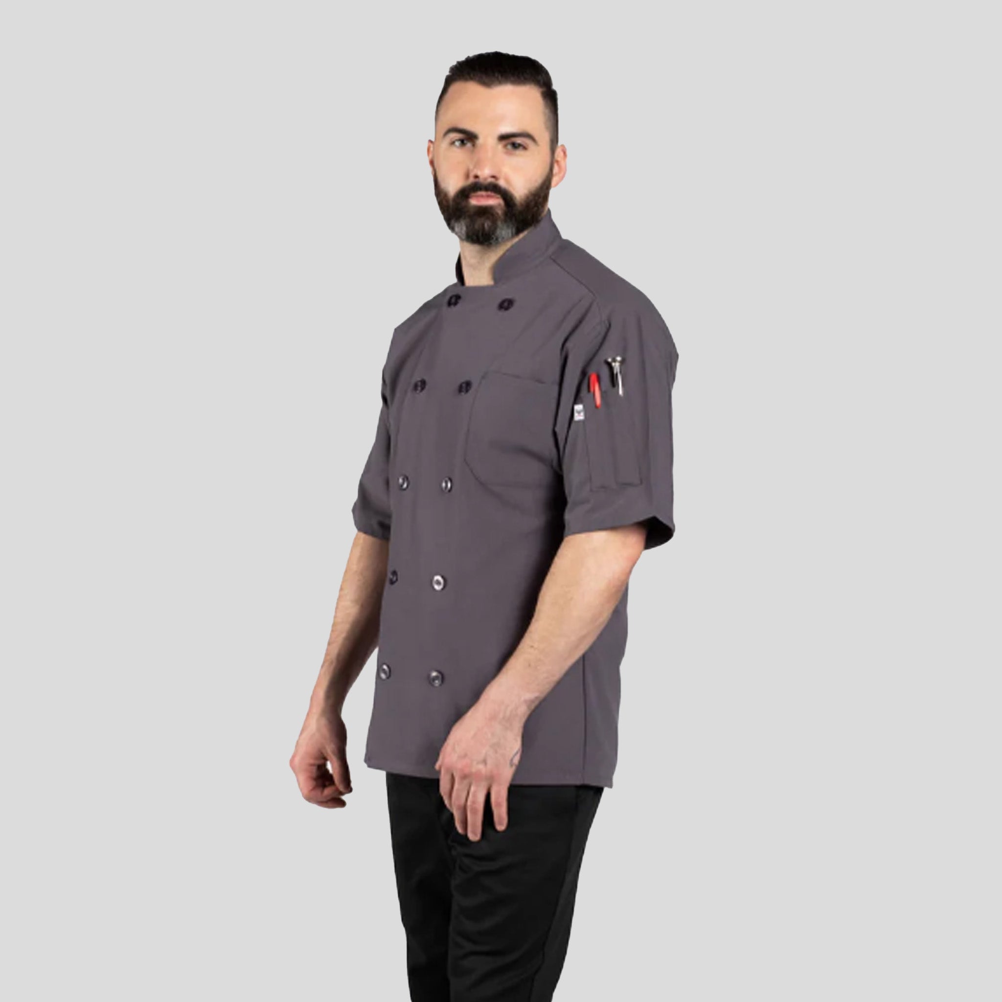 South Beach Short Sleeve Chef Coat | Slate