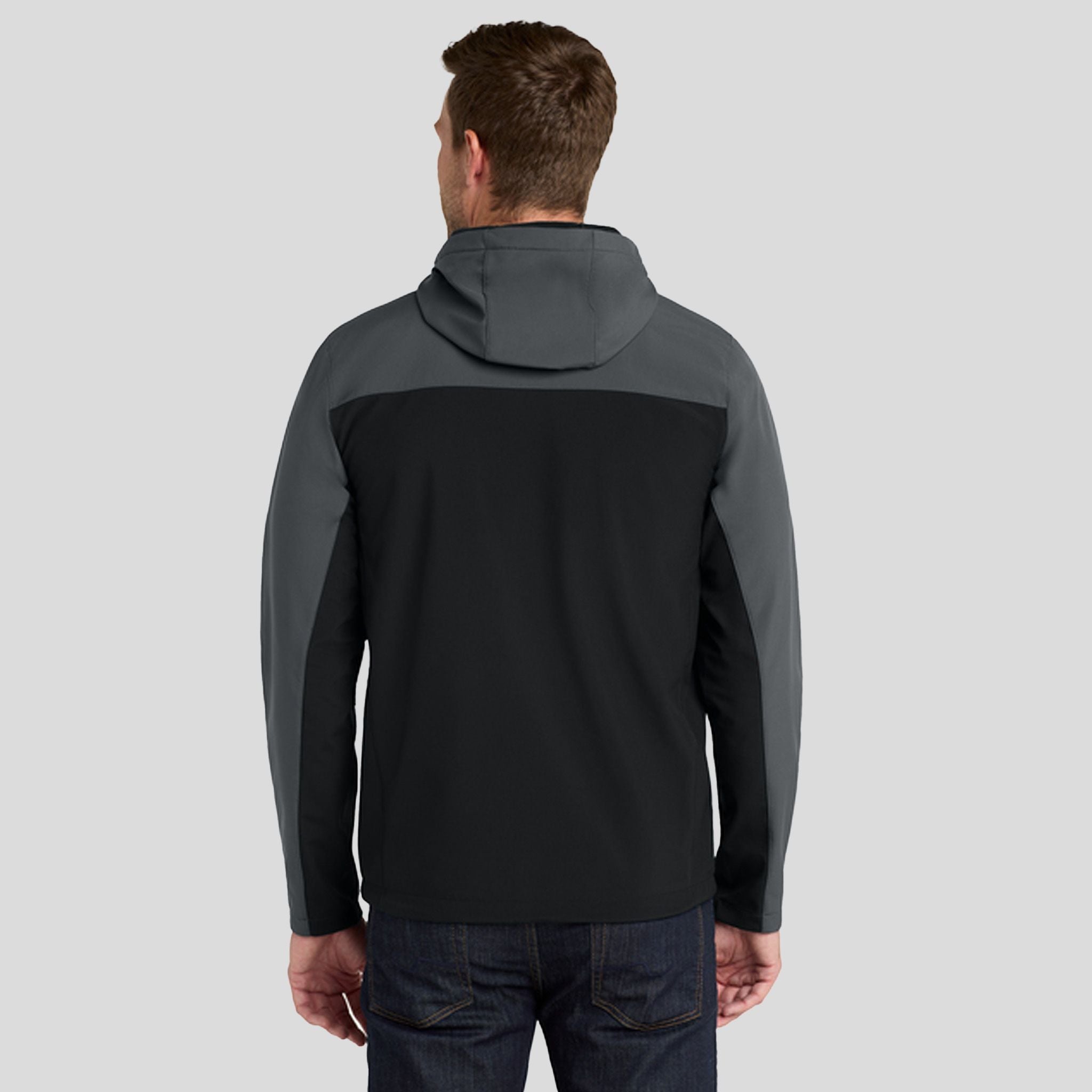 Hooded Core Soft Shell Jacket | Black/Battleship Grey